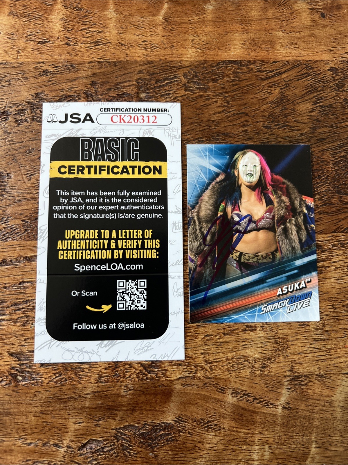 Asuka IP Signed Topps Card JSA Coa Autographed WWE