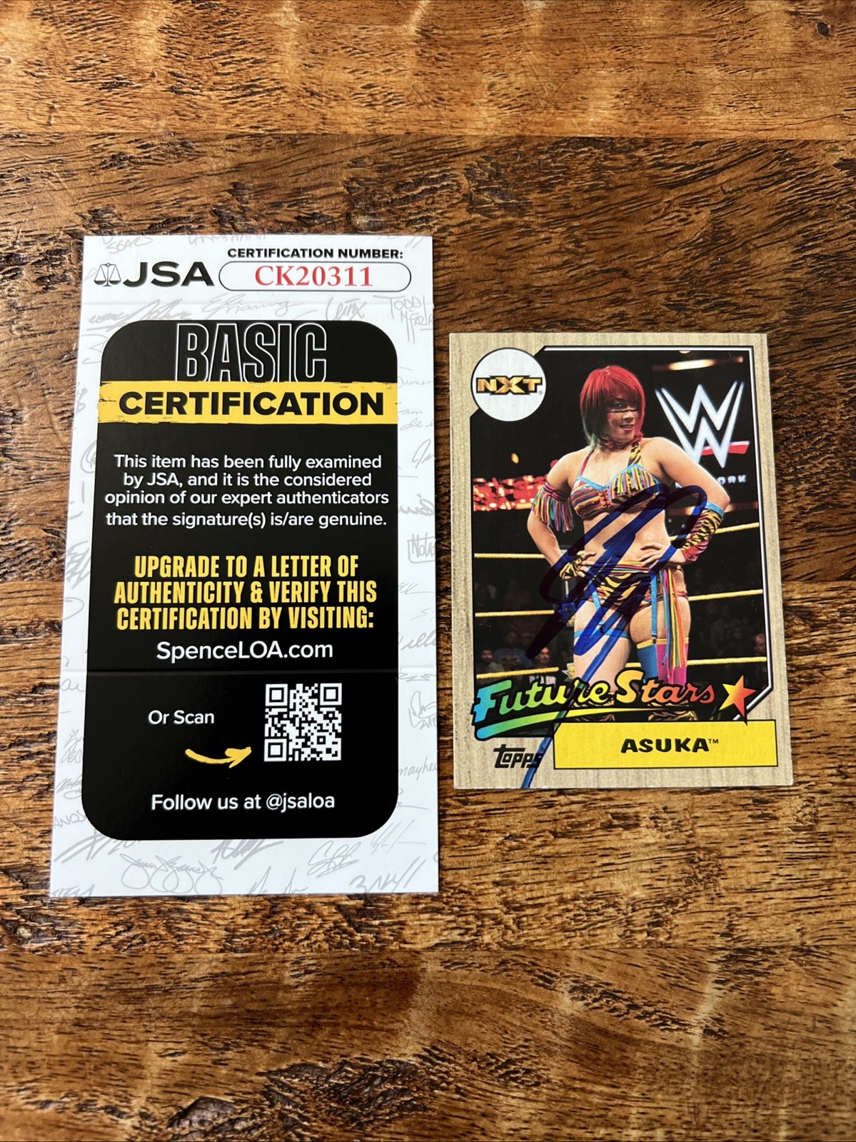 Asuka IP Signed Topps Card JSA Coa Autographed WWE