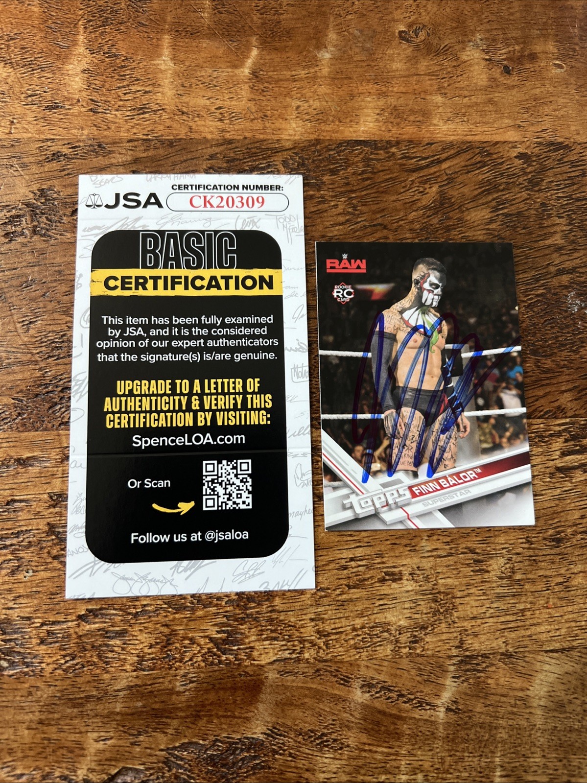 Finn Balor IP Signed Topps Rookie Card JSA Coa Autographed WWE Raw
