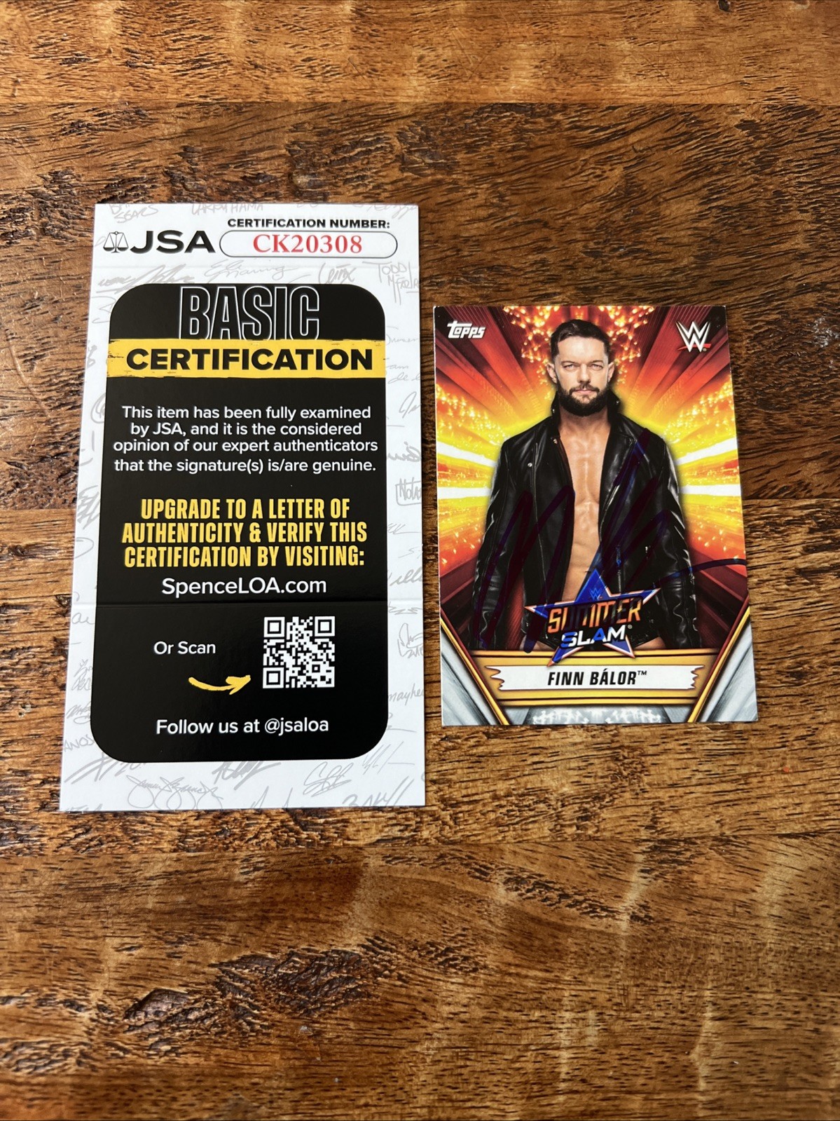 Finn Balor IP Signed Topps Card JSA Coa Autographed WWE Judgement Day