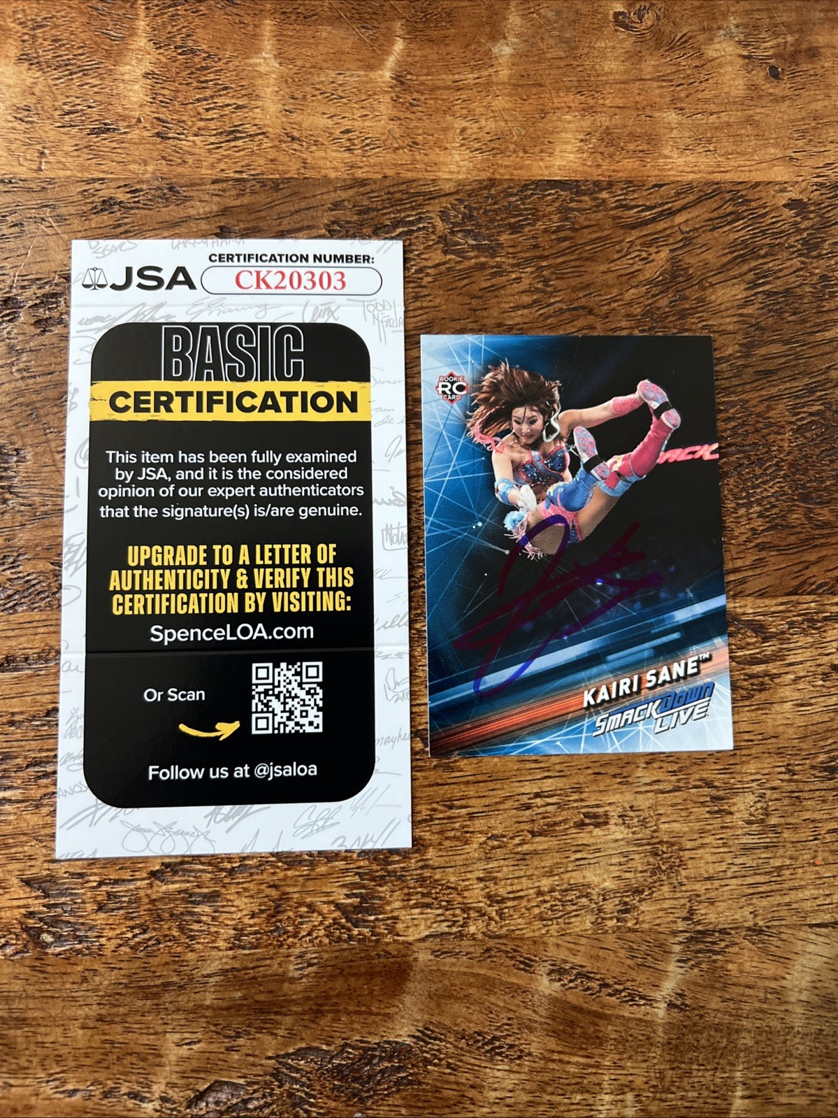 Kairi Sane IP Signed Topps Rookie Card JSA Coa Autographed WWE