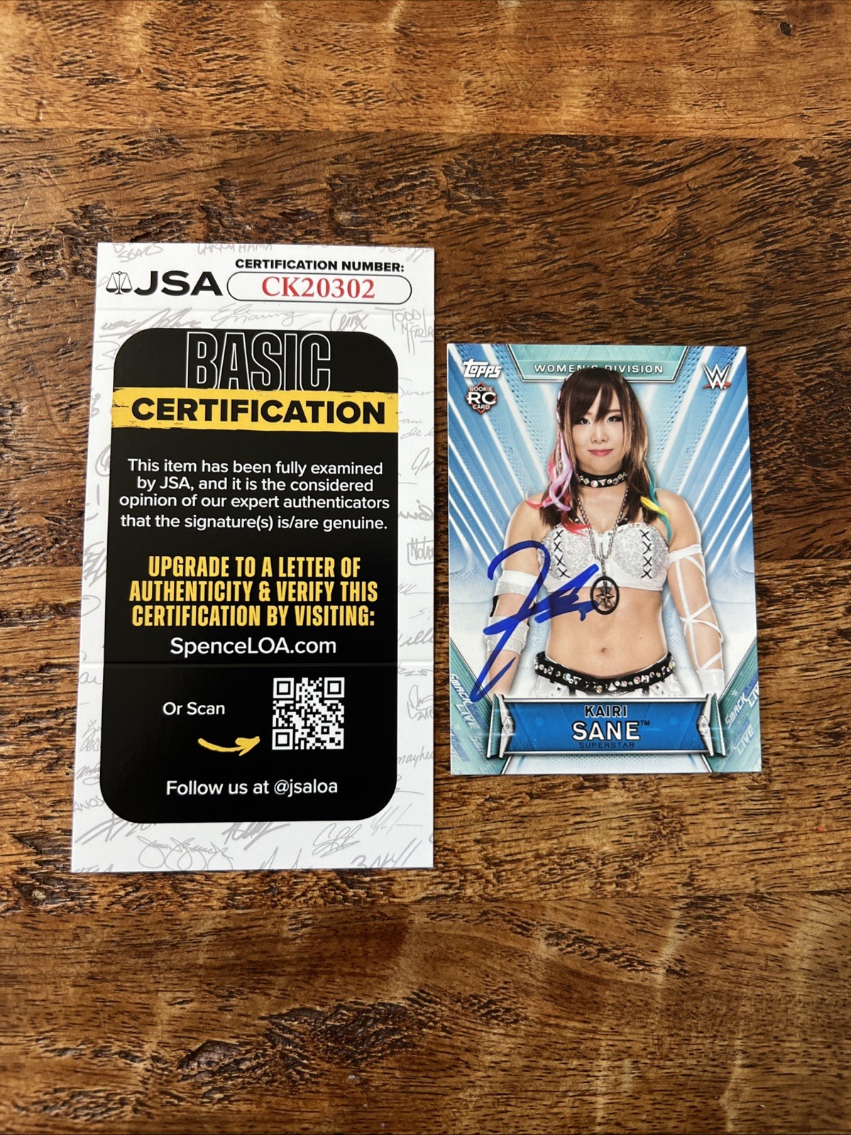 Kairi Sane IP Signed Topps Rookie Card JSA Coa Autographed WWE