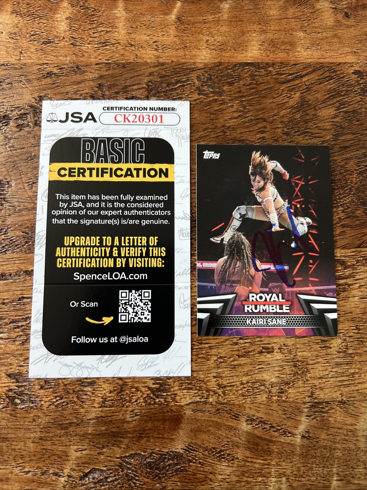 Kairi Sane IP Signed Topps Card JSA Coa Autographed WWE