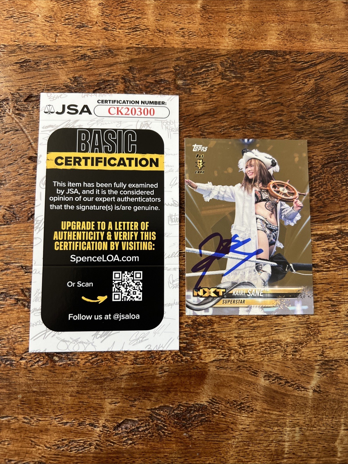 Kairi Sane IP Signed Topps 1st Card JSA Coa Autographed WWE