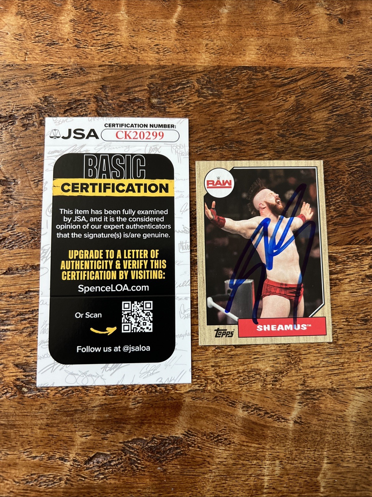 Sheamus IP Signed Topps Card JSA Coa Autographed WWE