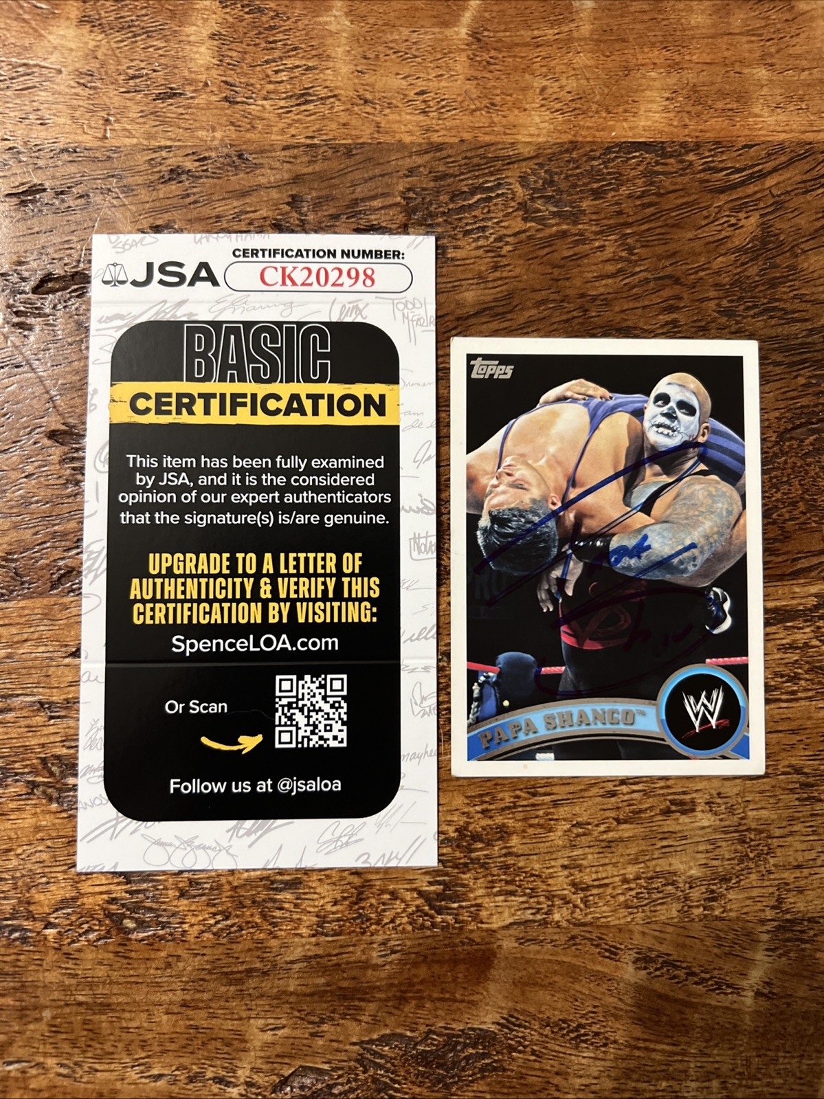Papa Shango IP Signed Topps Card JSA Coa Autographed WWE