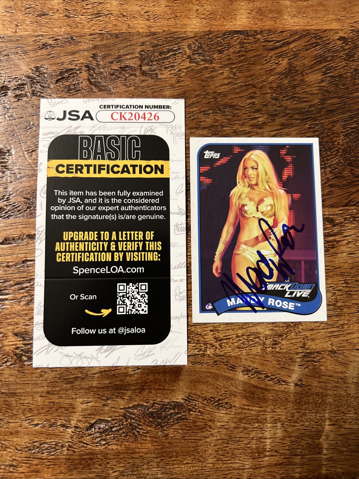 Mandy Rose IP Signed Topps Card JSA Coa Autographed WWE