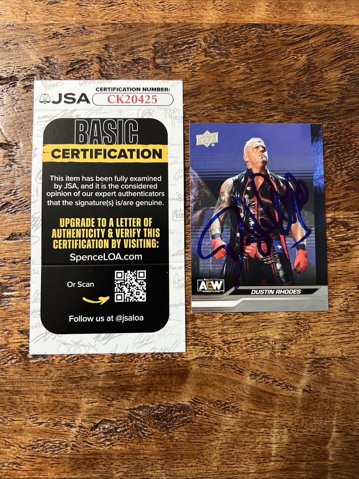 Dustin Rhodes IP Signed Topps Card JSA Coa Autographed WWE AEW