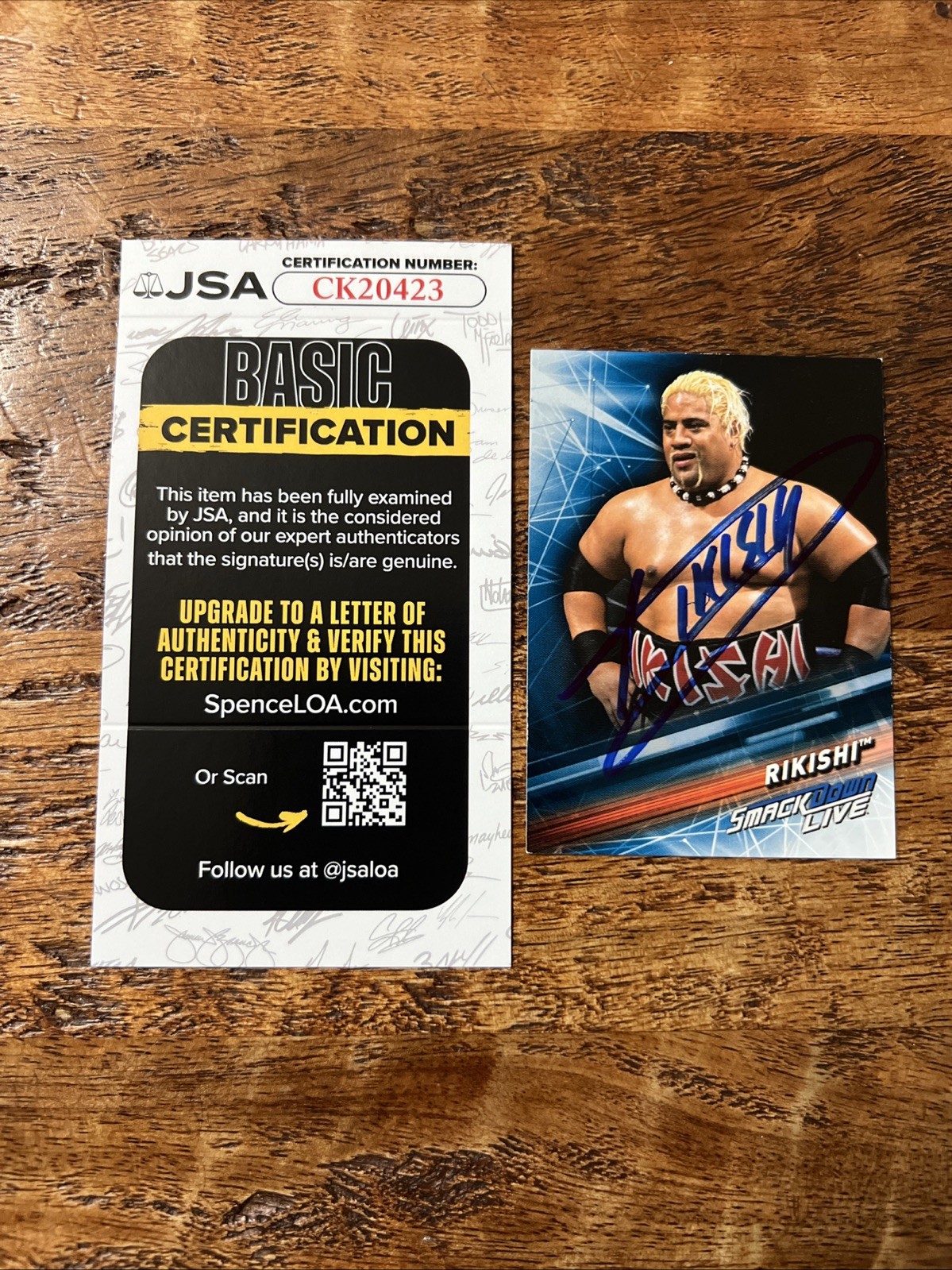 Rikishi IP Signed Topps Card JSA Coa Autographed WWE