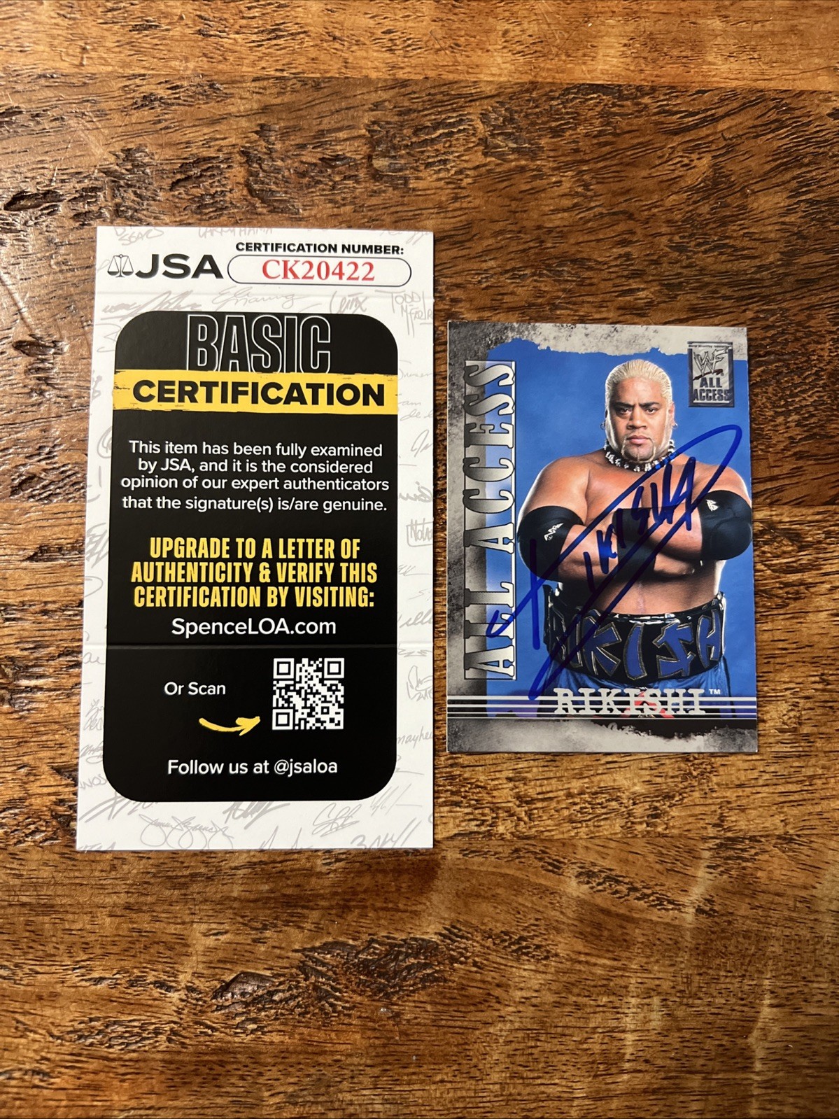 Rikishi IP Signed Fleer Card JSA Coa Autographed WWE