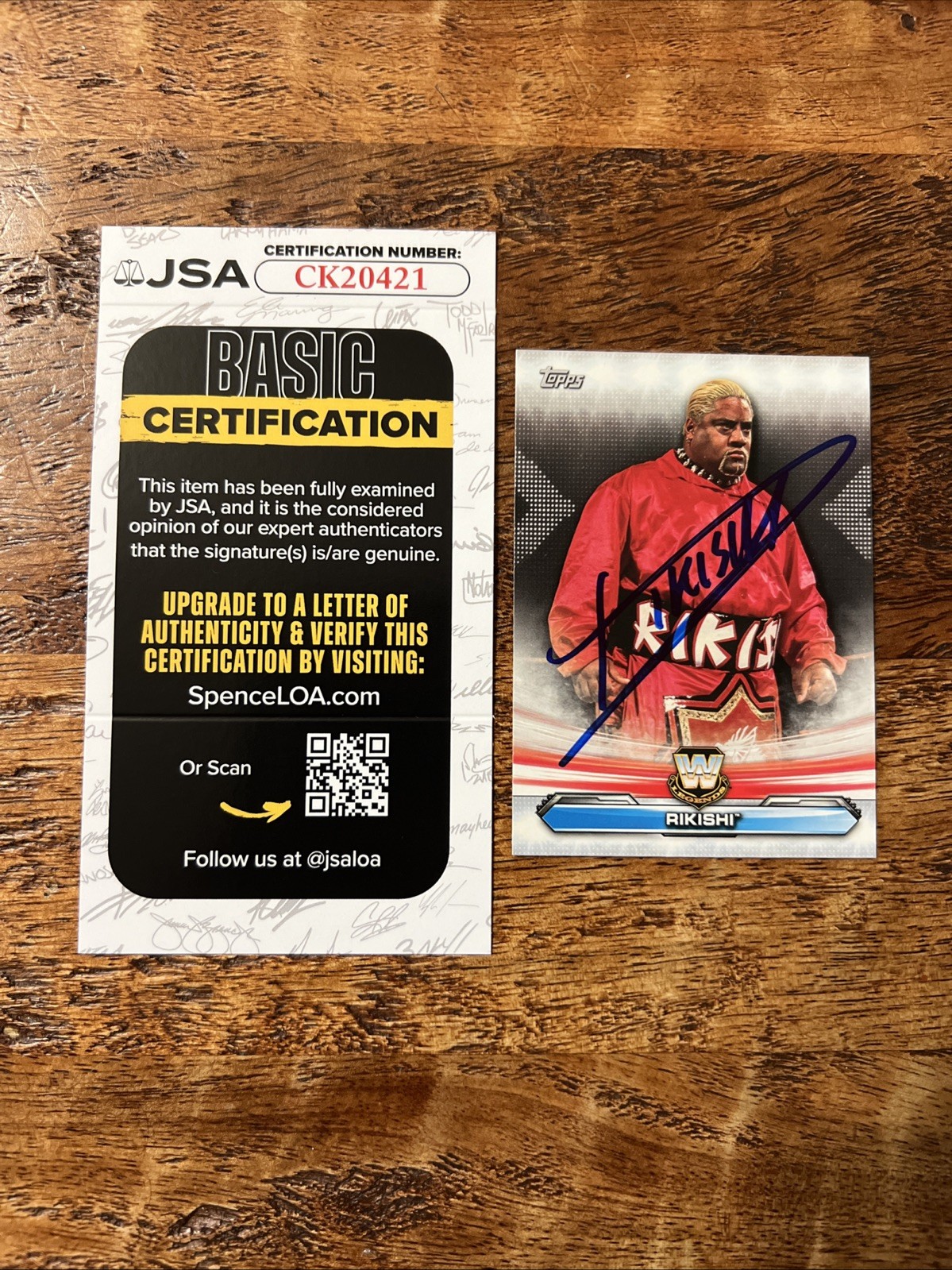 Rikishi IP Signed Topps Card JSA Coa Autographed WWE