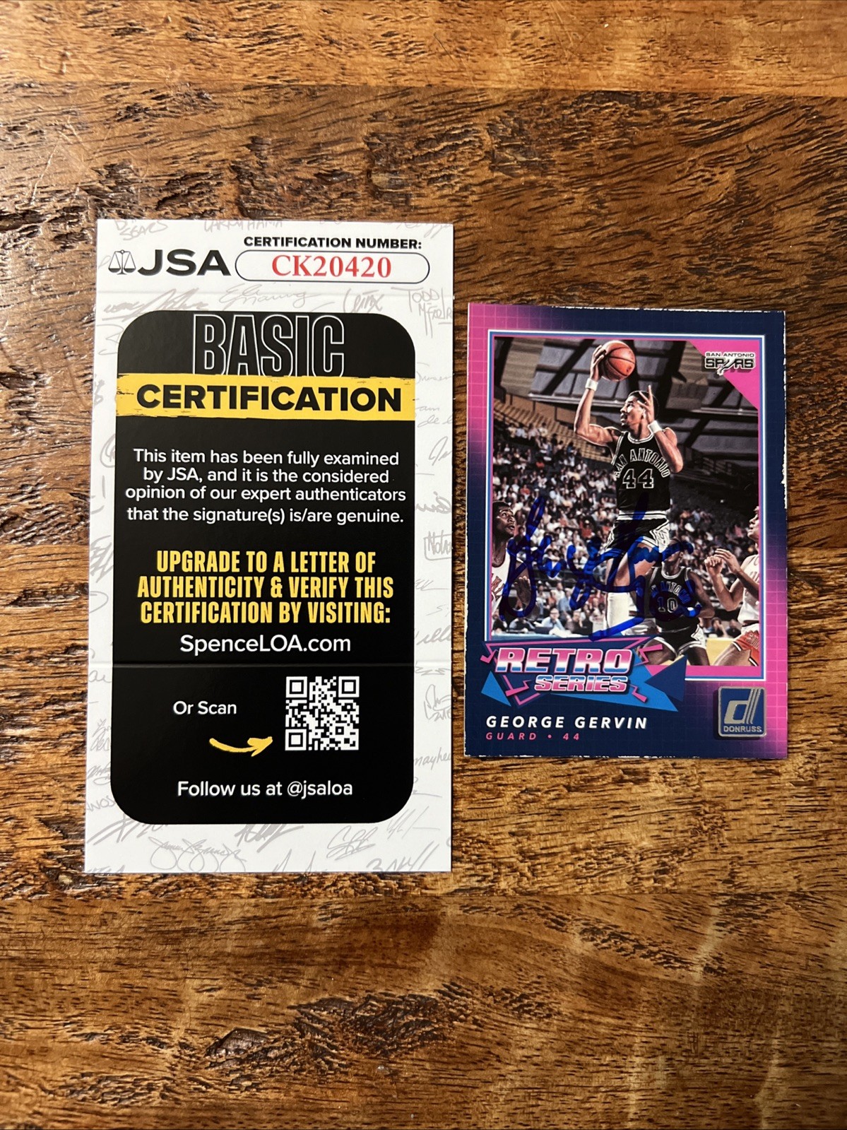 George Gervin IP Signed Donruss Card JSA Coa Autographed Spurs