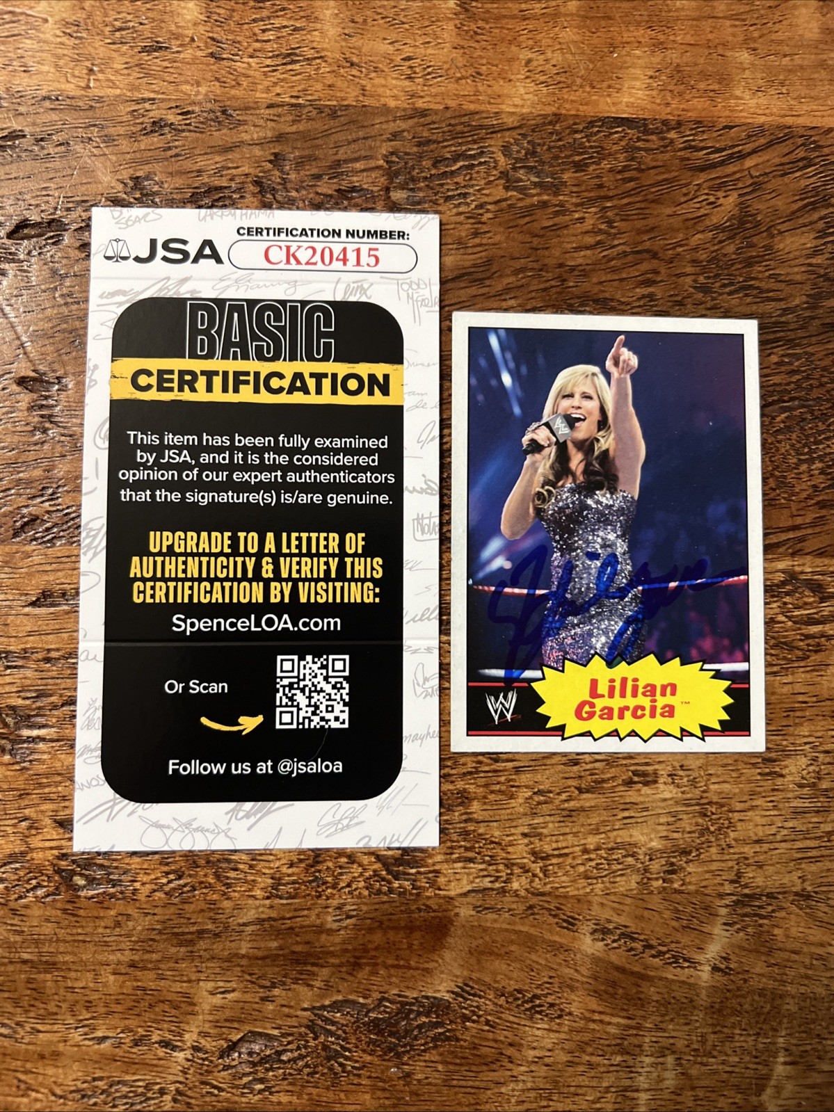 Lilian Garcia IP Signed Topps Card JSA Coa Autographed WWE