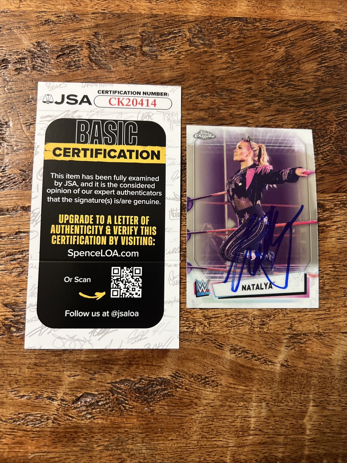 Natalya IP Signed Topps Chrome Card JSA Coa Autographed WWE