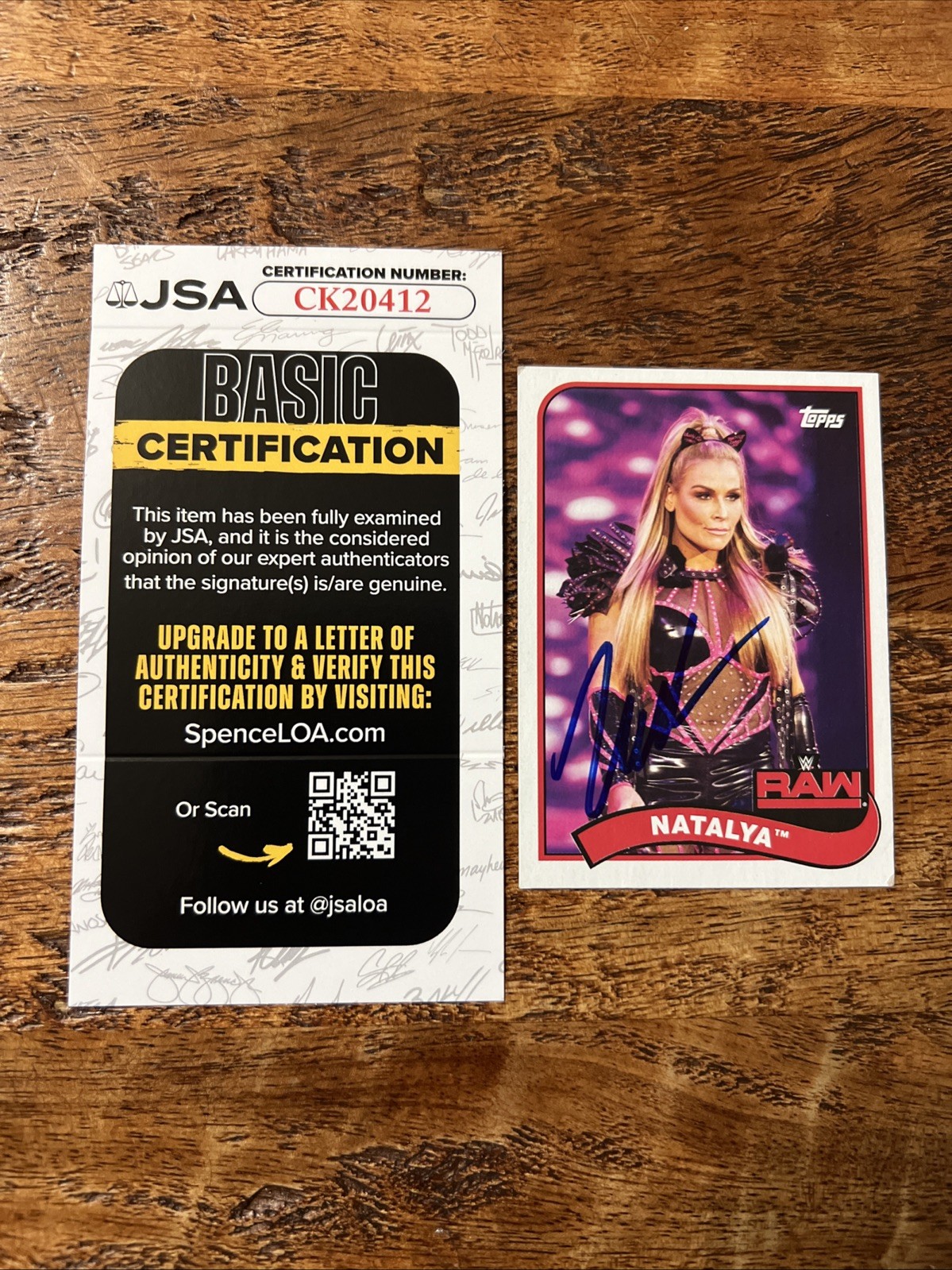 Natalya IP Signed Topps Card JSA Coa Autographed WWE
