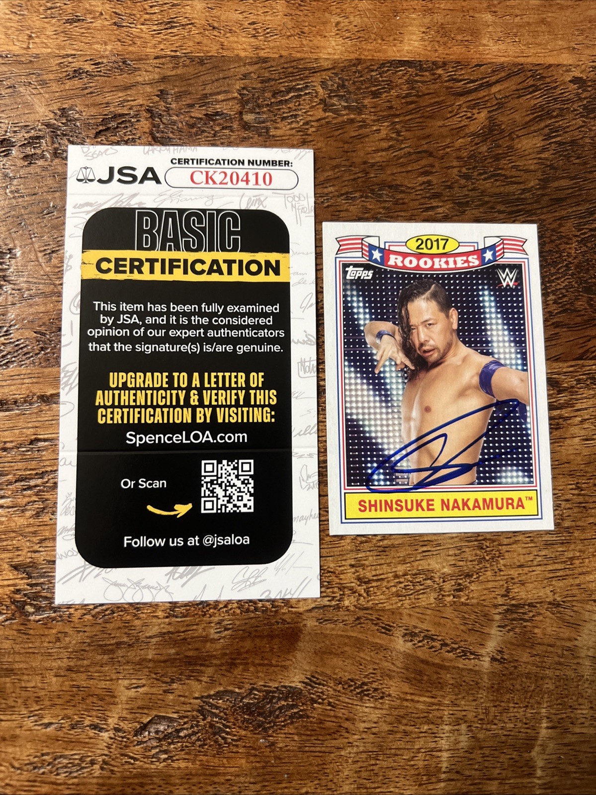 Shinsuke Nakamura IP Signed Topps Rookie Card JSA Coa Autographed WWE