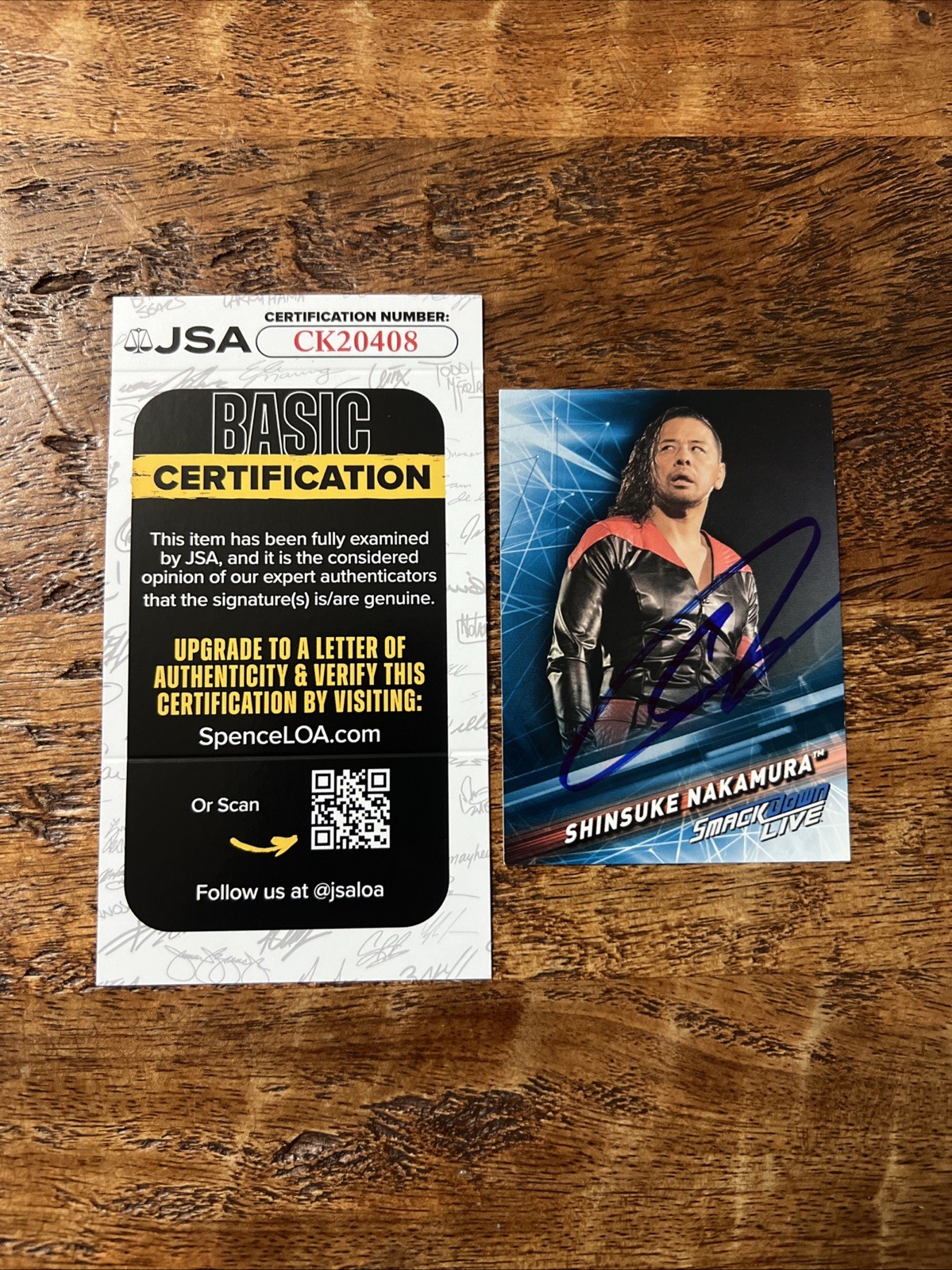 Shinsuke Nakamura IP Signed Topps Card JSA Coa Autographed WWE