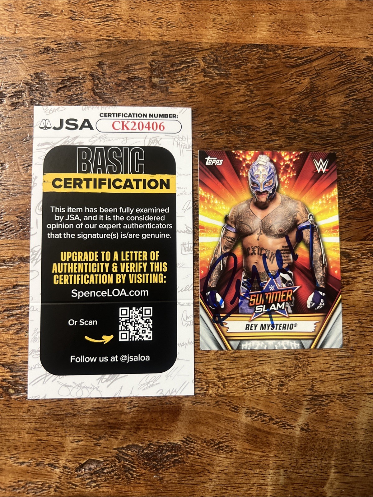 Rey Mysterio IP Signed Topps Card JSA Coa Autographed WWE