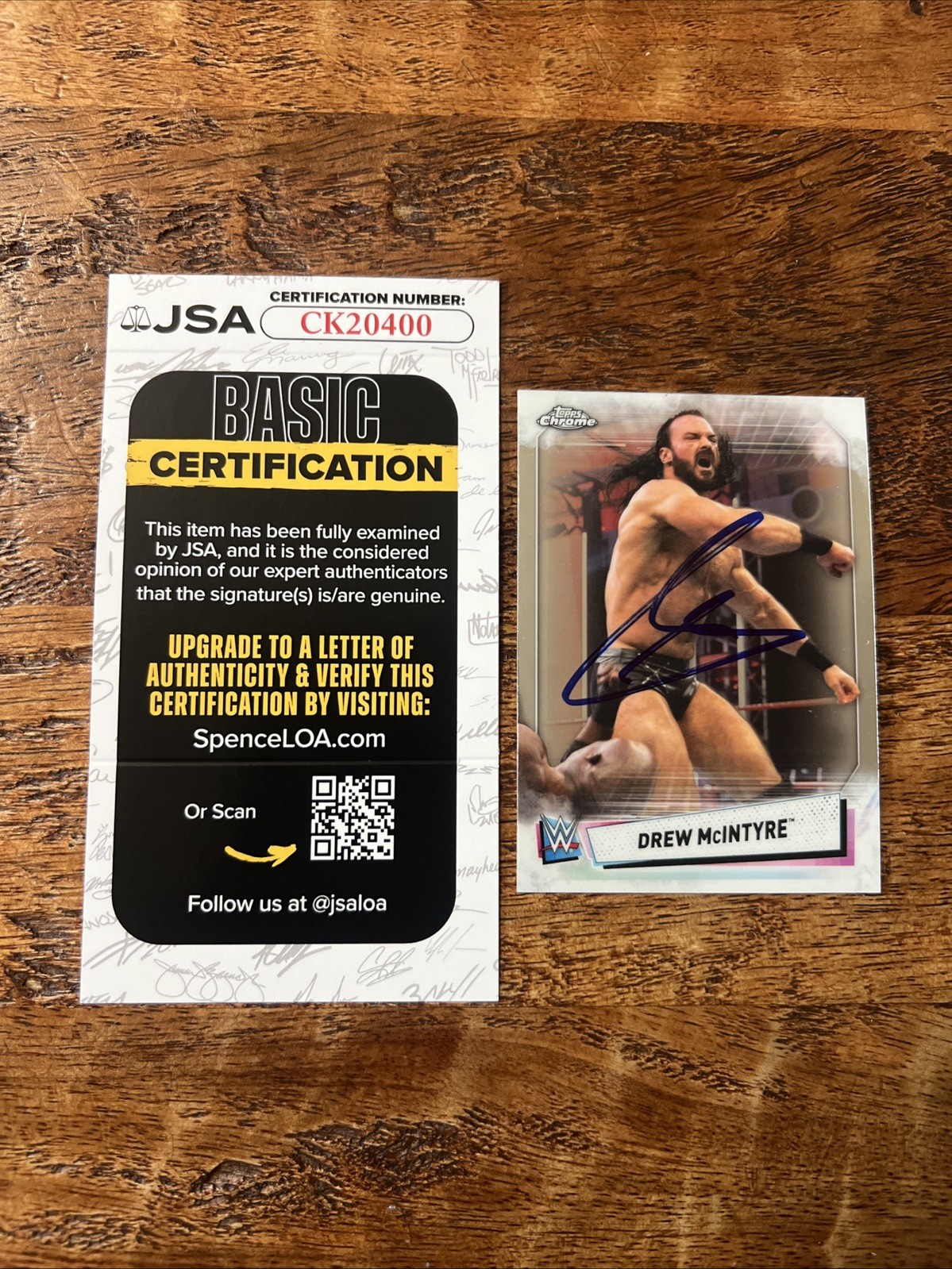 Drew McIntyre IP Signed Topps Chrome Card JSA Coa Autographed WWE