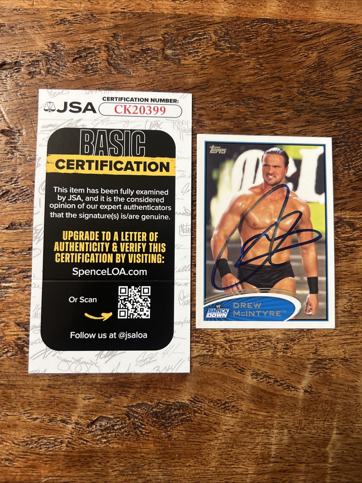 Drew McIntyre IP Signed Topps Card JSA Coa Autographed WWE