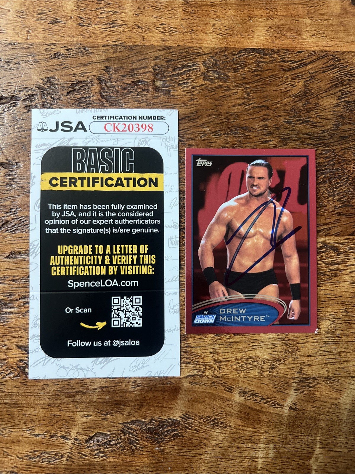 Drew McIntyre IP Signed Topps Card JSA Coa Autographed WWE