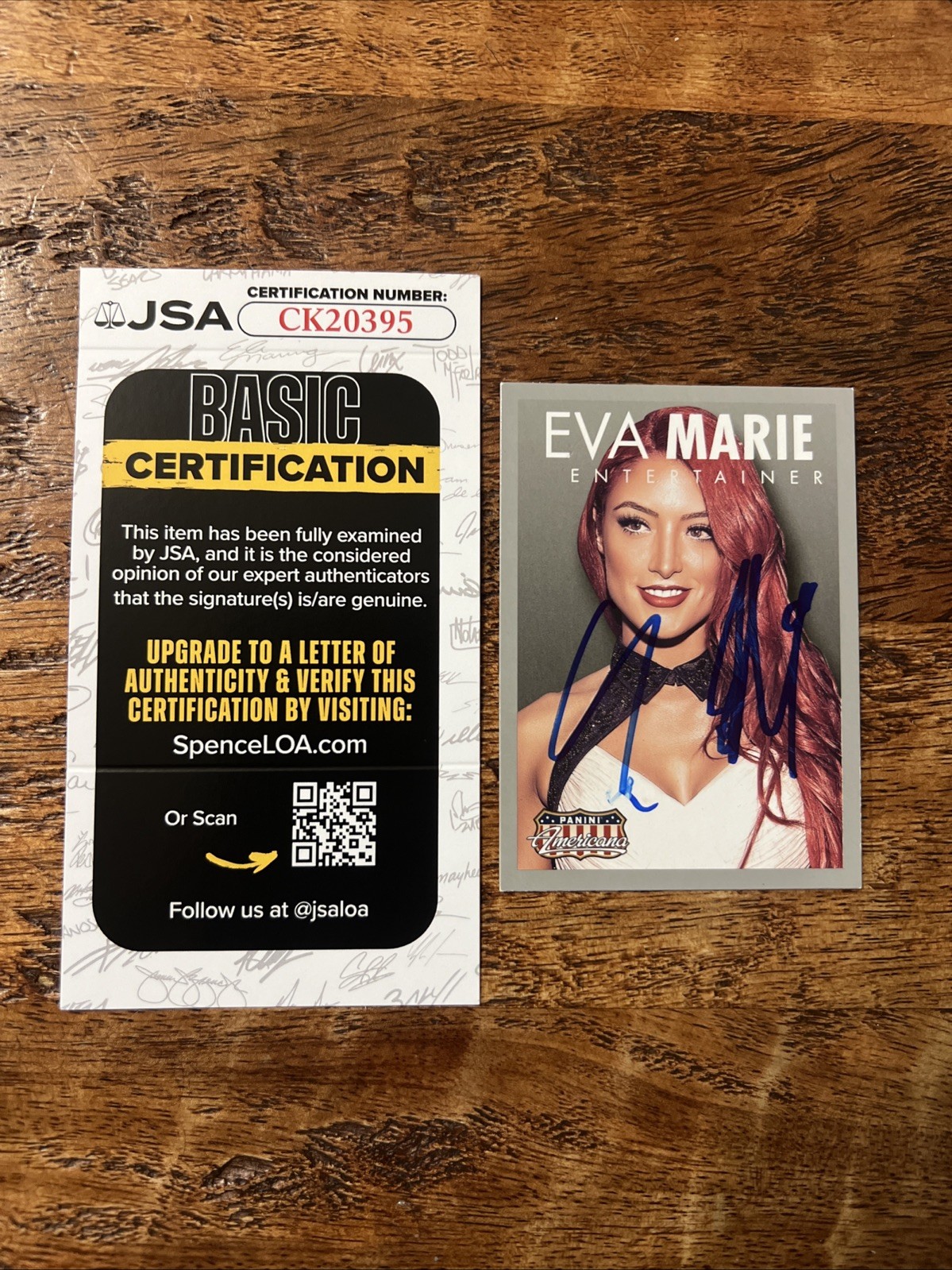 Eva Marie IP Signed Panini Americana Card JSA Coa Autographed WWE