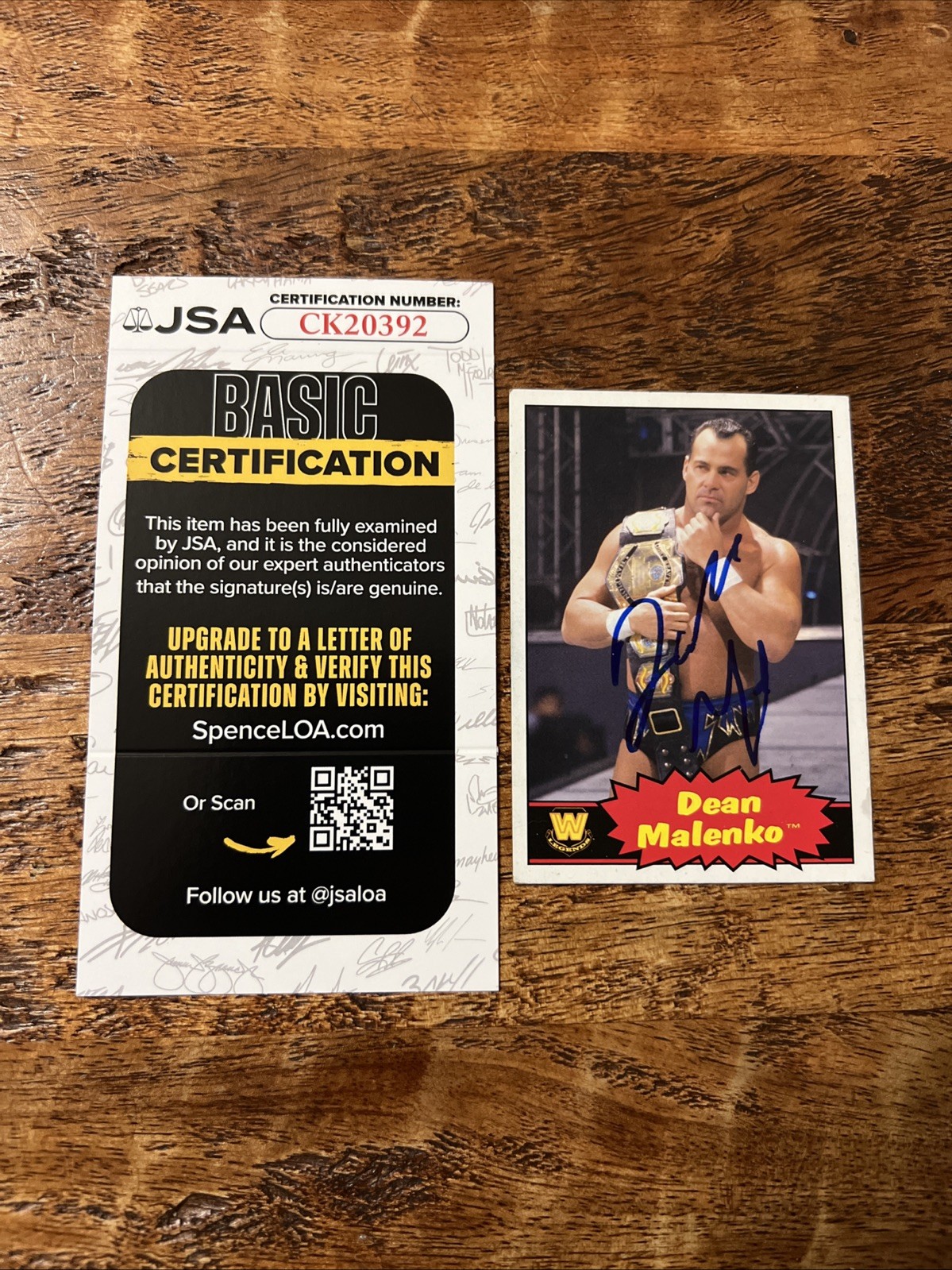 Dean Malenko IP Signed Topps Card JSA Coa Autographed WWE WCW