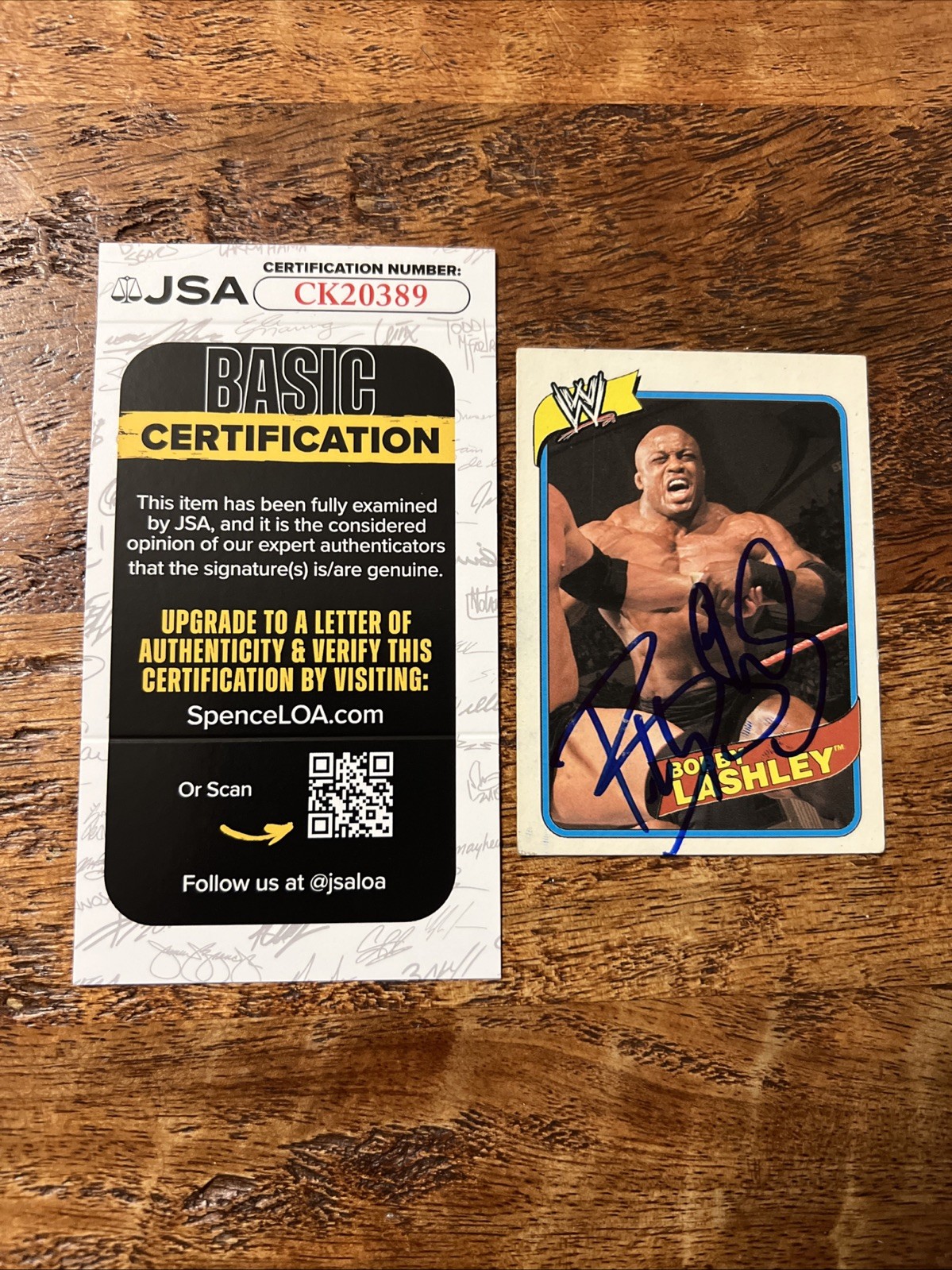 Bobby Lashley IP Signed Topps Card JSA Coa Autographed WWE