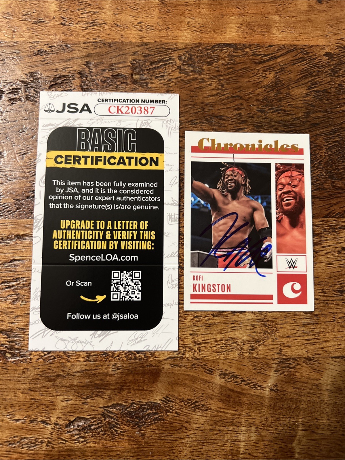 Kofi Kingston IP Signed Panini Chronicles Card JSA Coa Autographed WWE