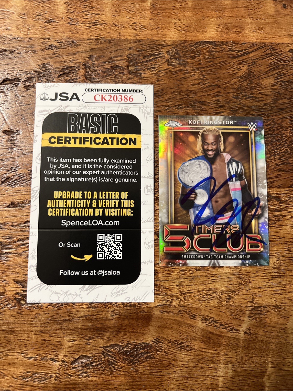 Kofi Kingston IP Signed Topps Chrome Card JSA Coa Autographed WWE