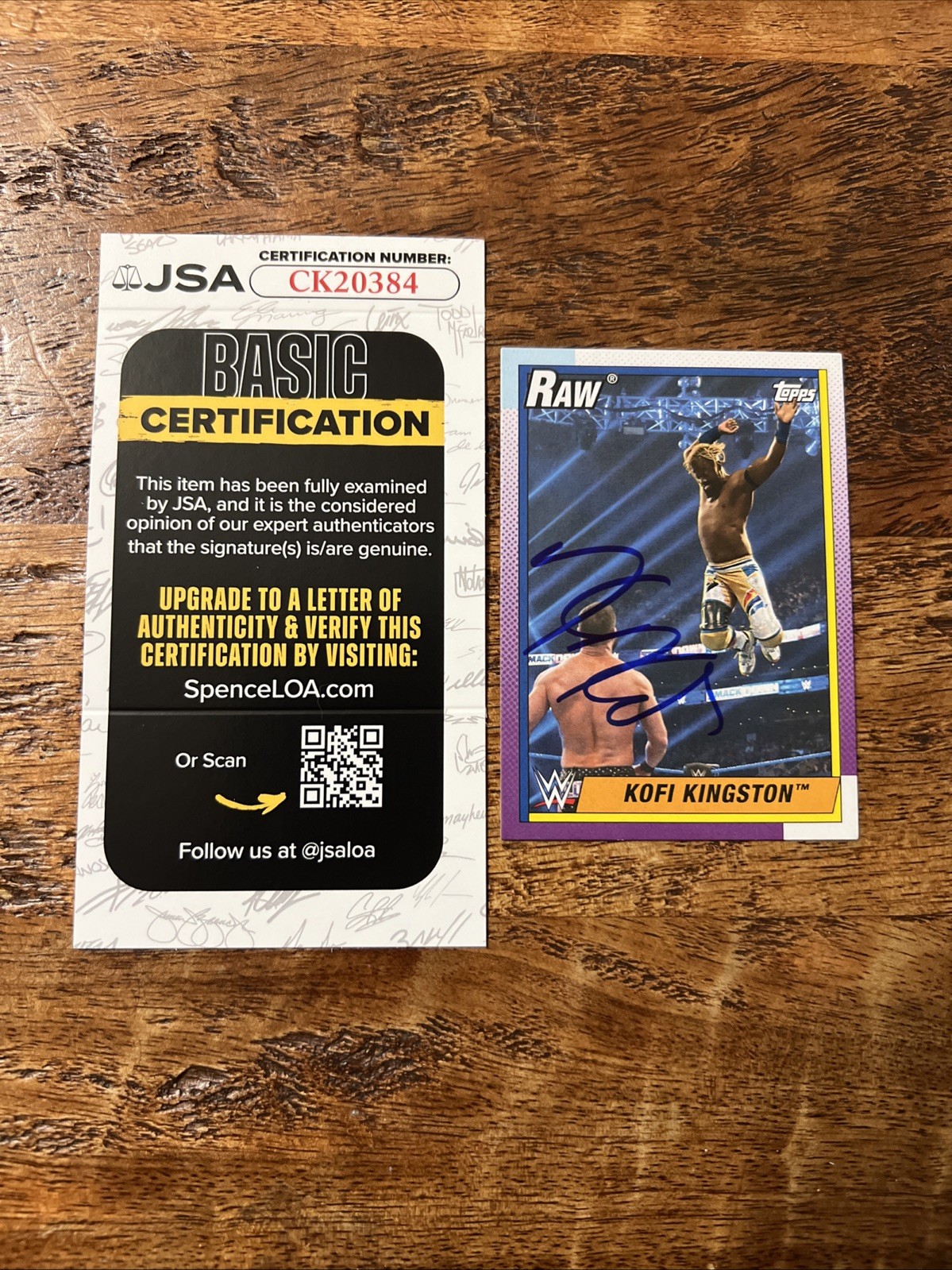 Kofi Kingston IP Signed Topps Card JSA Coa Autographed WWE