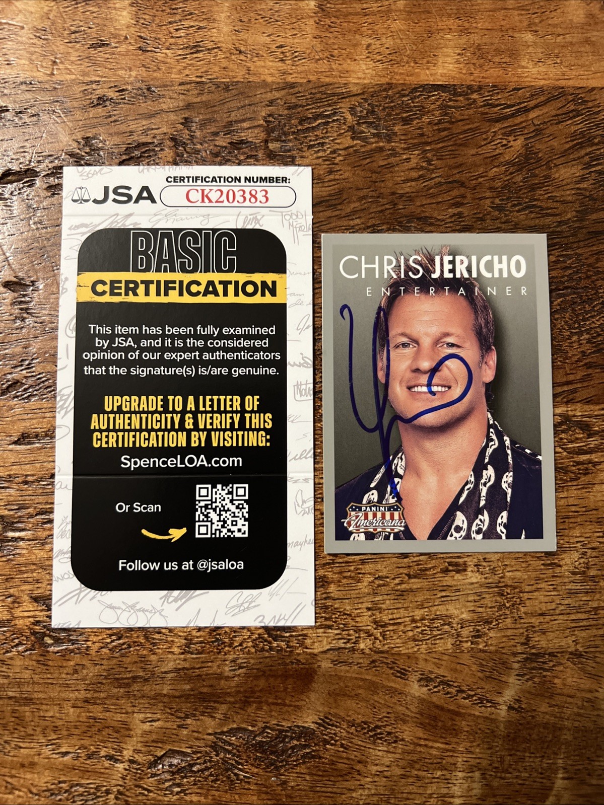 Chris Jericho IP Signed Panini Americana Card JSA Coa Autographed WWE