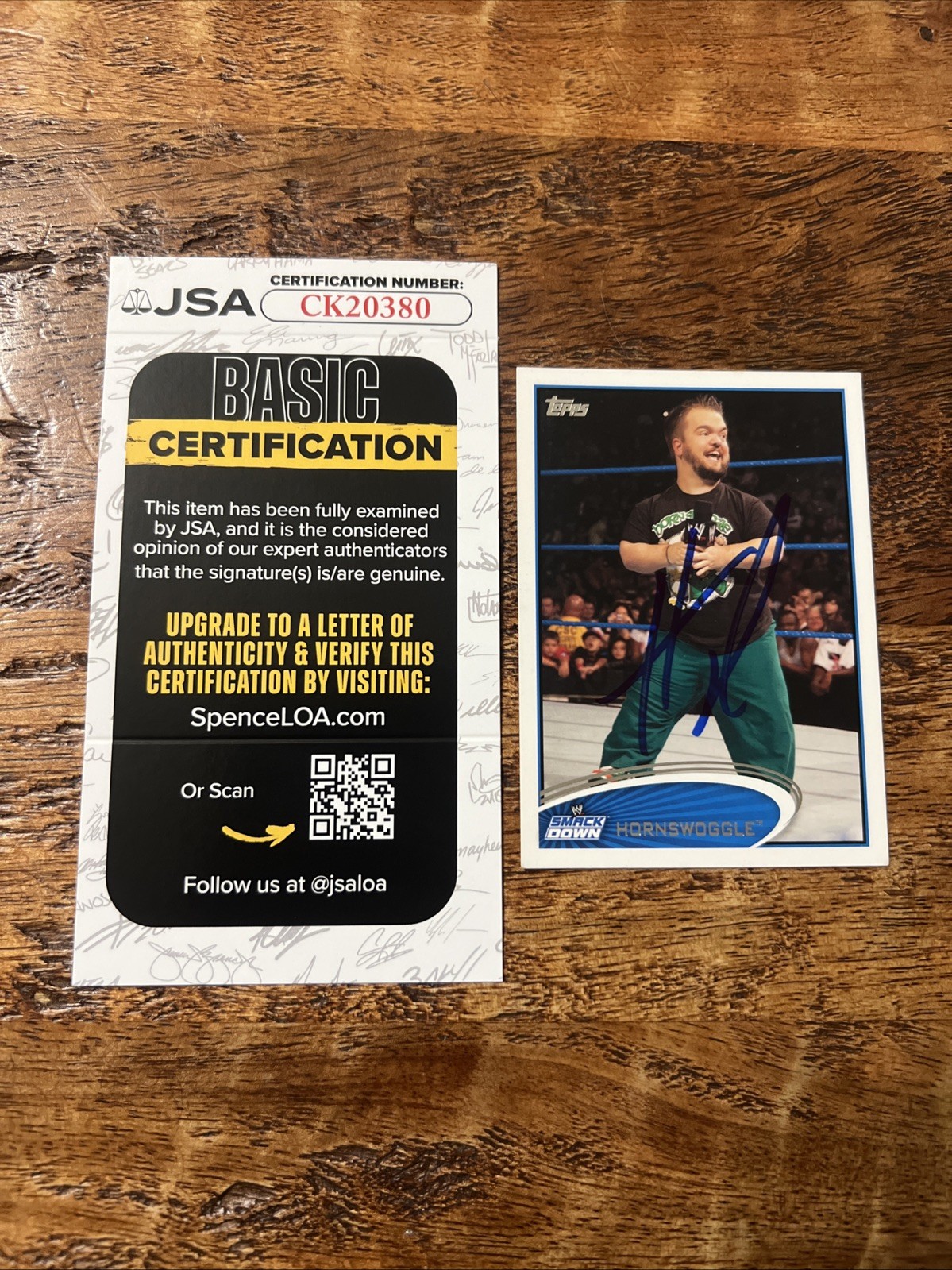 Hornswoggle IP Signed Topps Card JSA Coa Autographed WWE