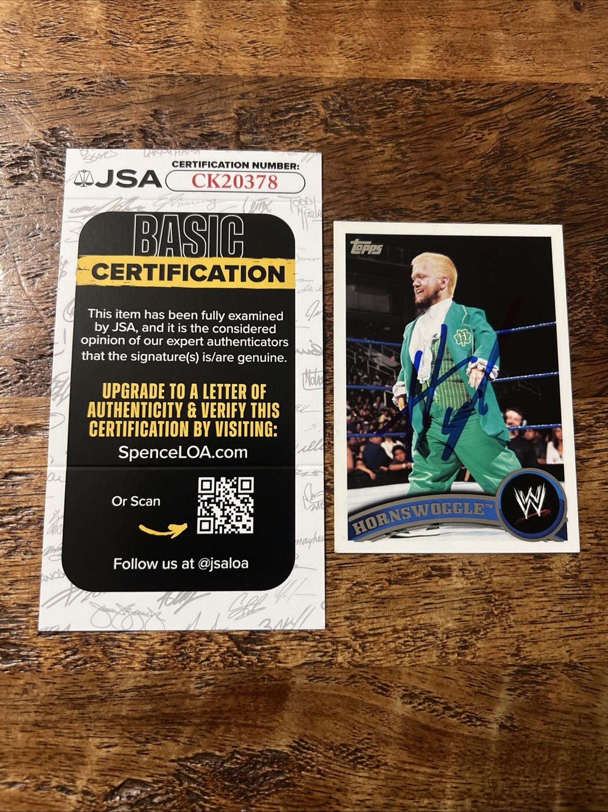Hornswoggle IP Signed Topps Card JSA Coa Autographed WWE
