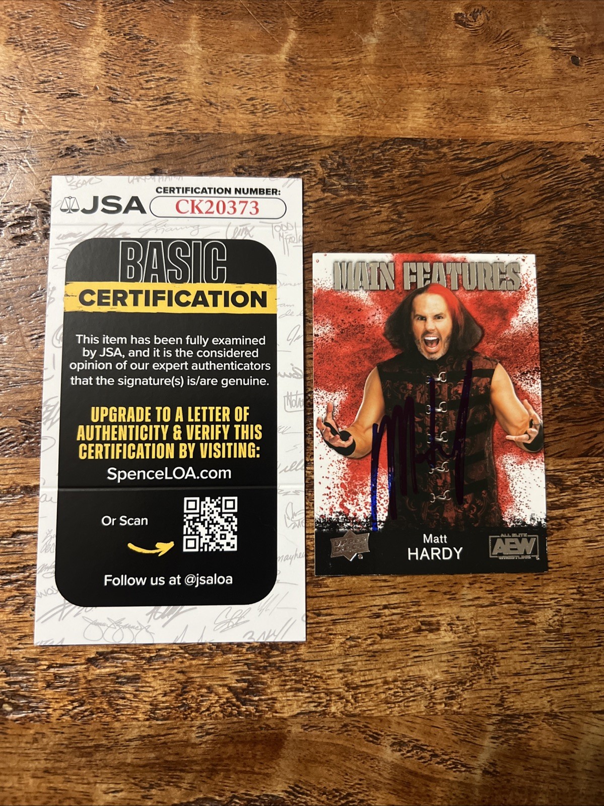 Matt Hardy IP Signed Upper Deck Card JSA Coa Autographed WWE AEW