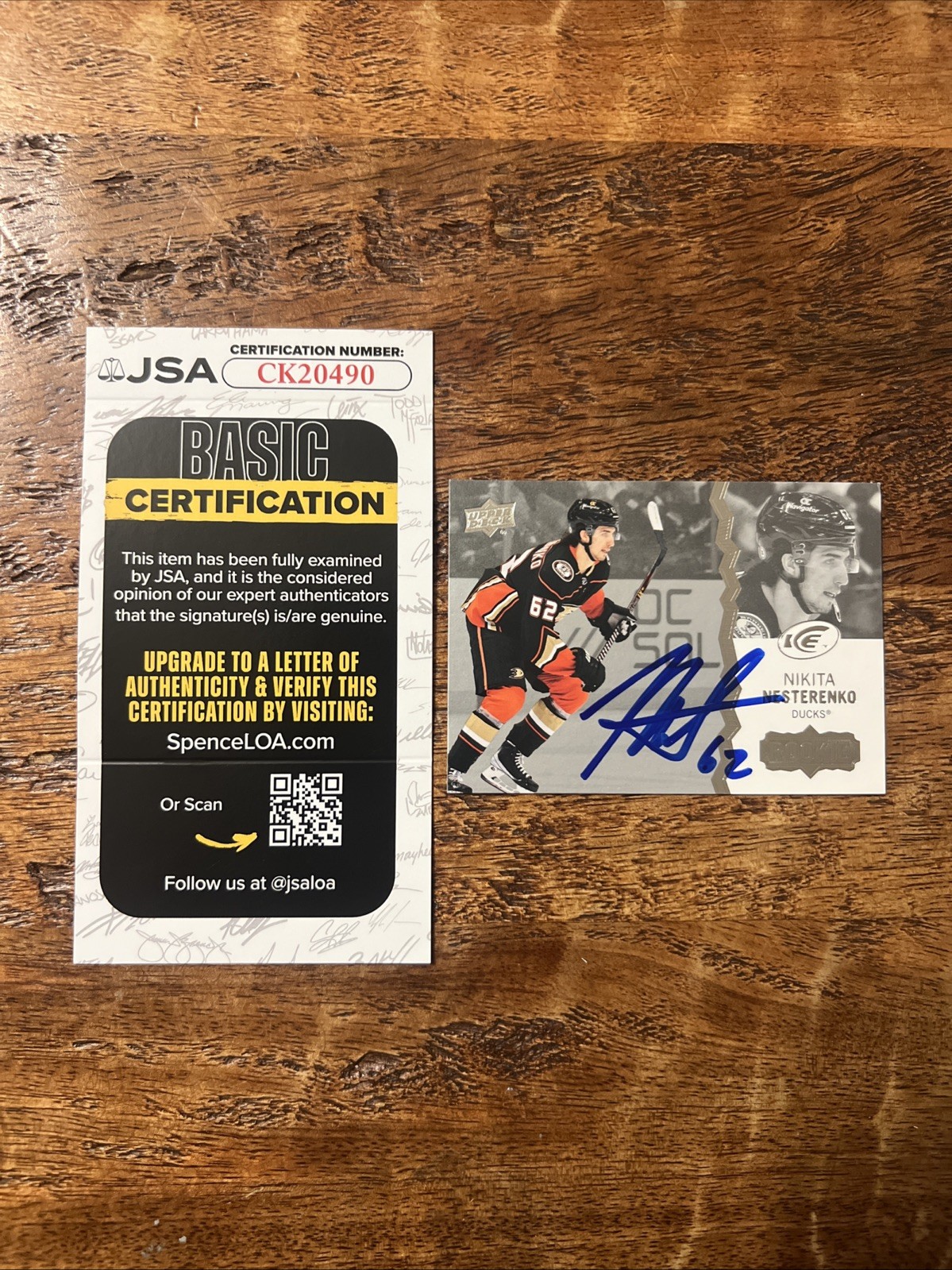 Nikita Nesterenko IP Signed Upper Deck Ice RC Card JSA Coa Ducks Autographed