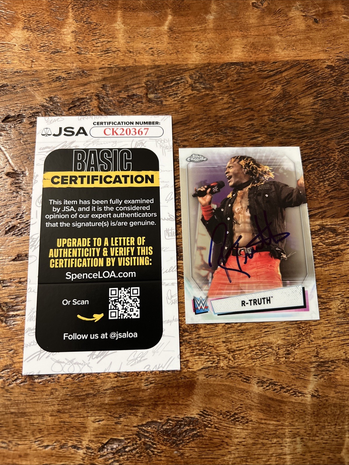R-Truth IP Signed Topps Chrome Card JSA Coa Autographed WWE