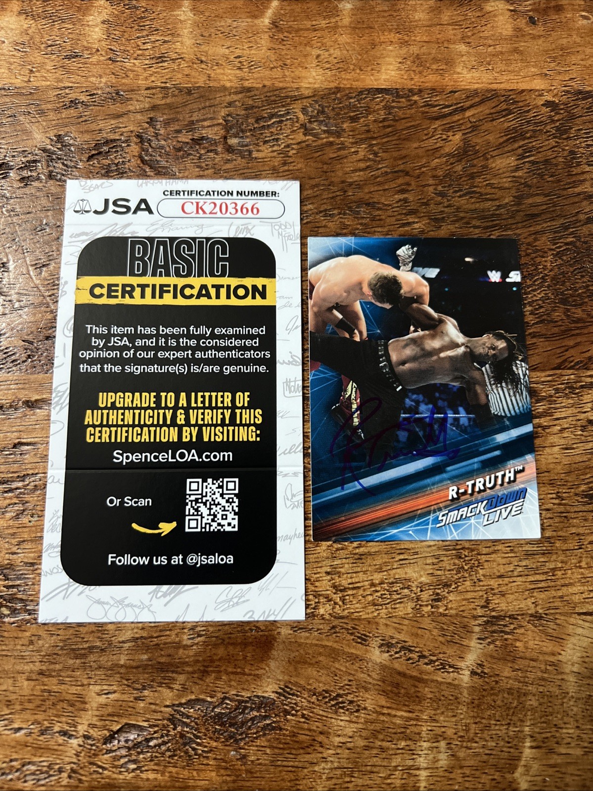 R-Truth IP Signed Topps Card JSA Coa Autographed WWE