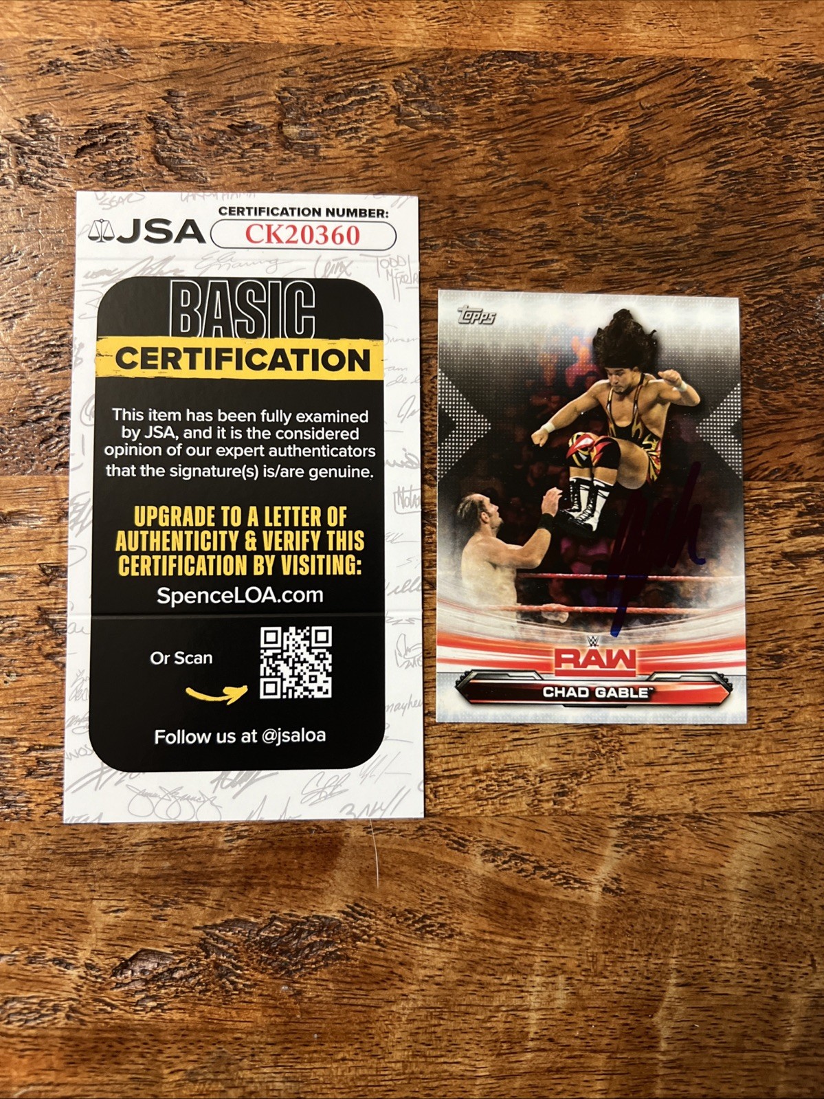 Chad Gable IP Signed Topps Card JSA Coa Autographed WWE