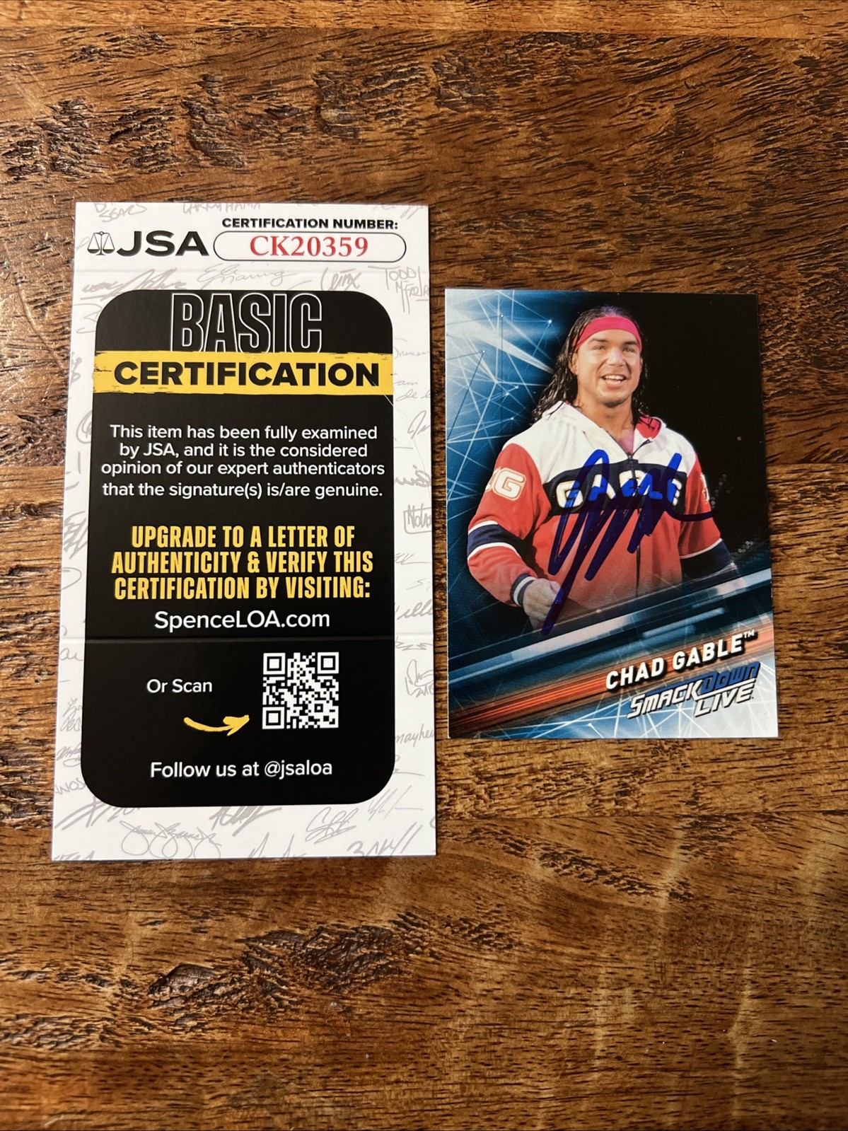Chad Gable IP Signed Topps Card JSA Coa Autographed WWE
