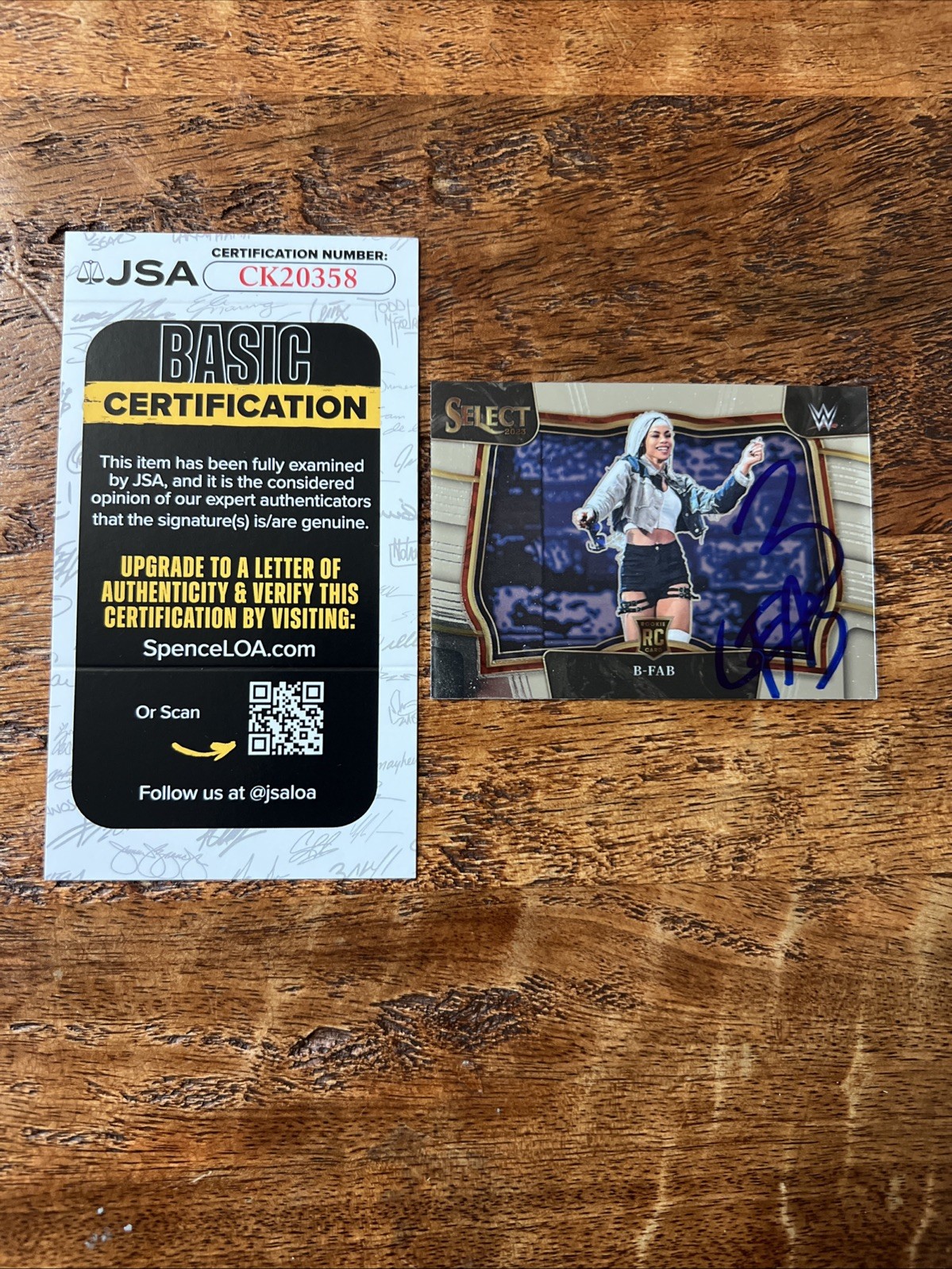 B-Fab IP Signed Panini Prizm Rookie Card JSA Coa Autographed WWE