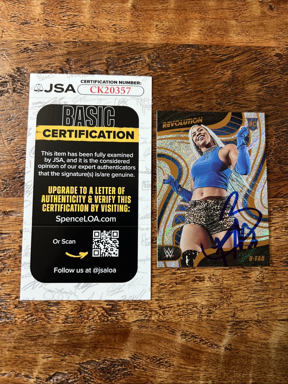 B-Fab IP Signed Panini Revolution Rookie Card JSA Coa Autographed WWE