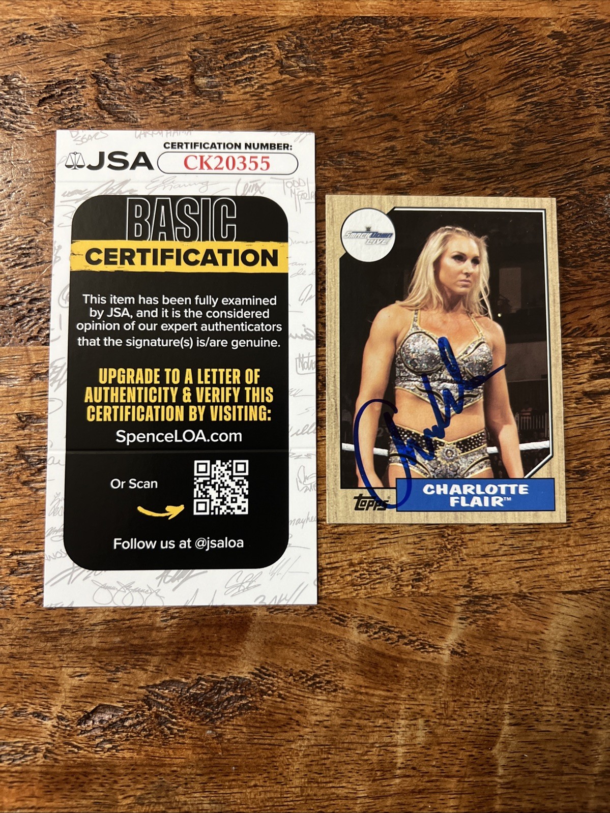 Charlotte Flair IP Signed Topps Card JSA Coa Autographed WWE