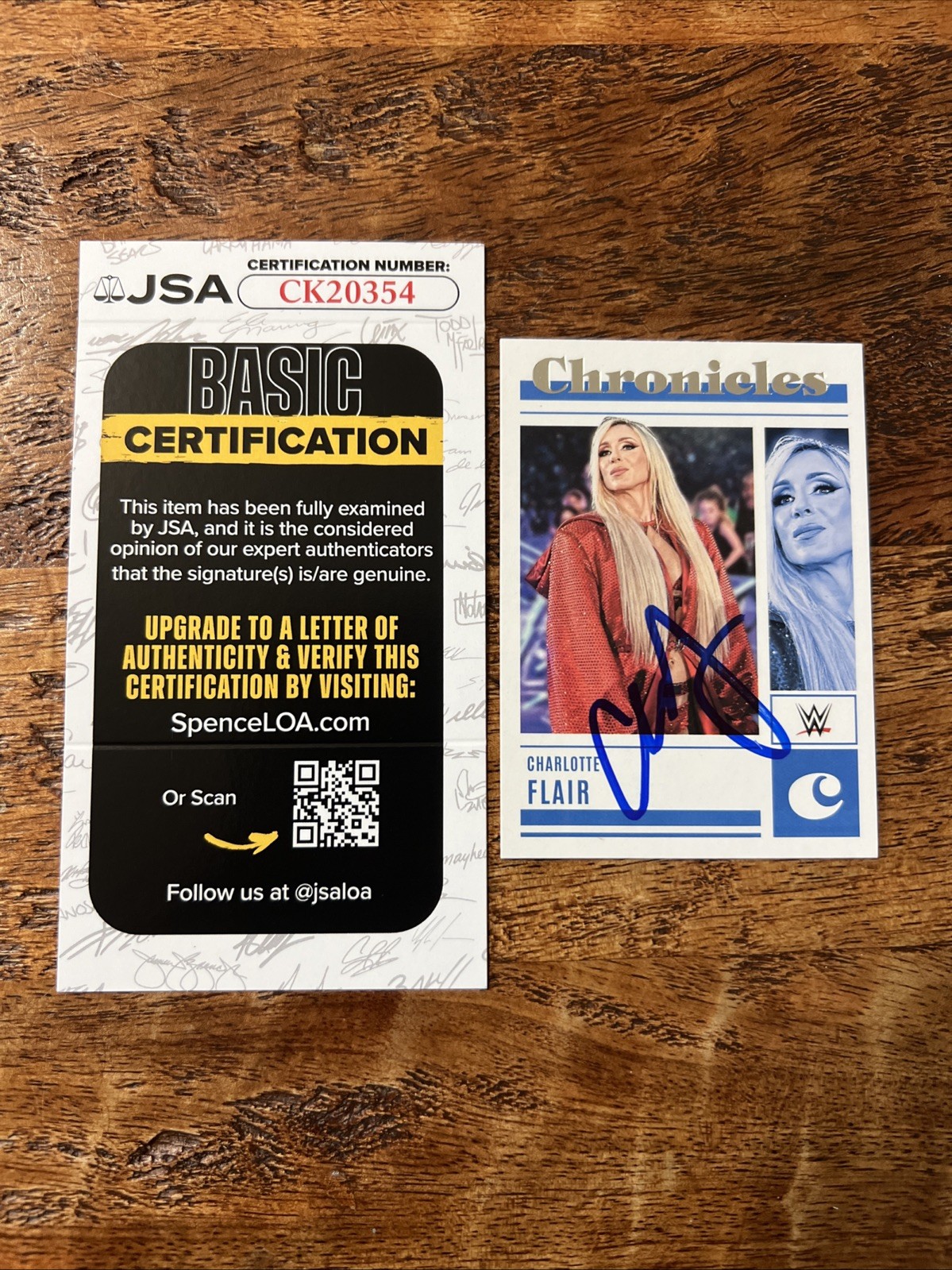 Charlotte Flair IP Signed Panini Chronicles Card JSA Coa Autographed WWE
