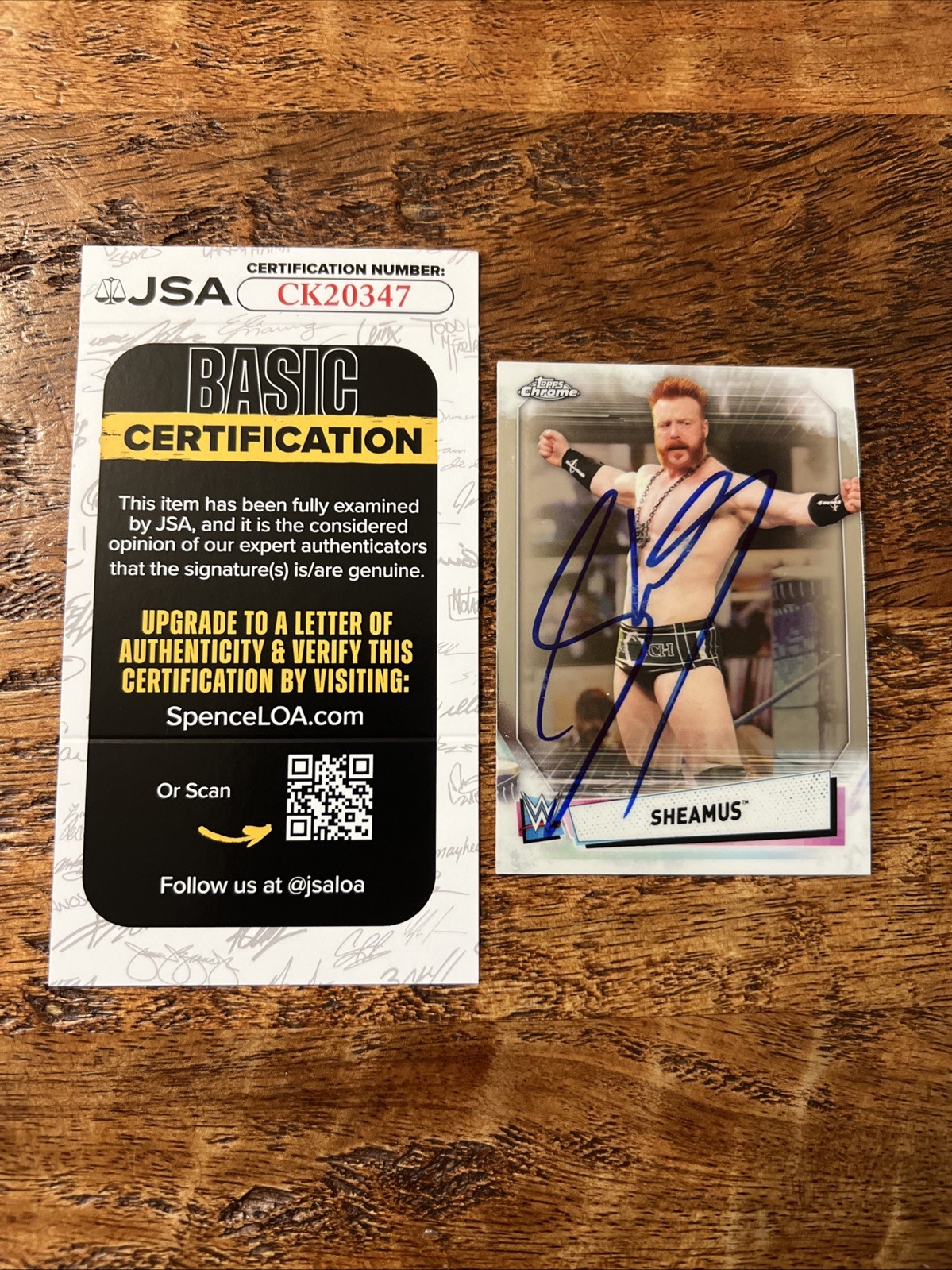 Sheamus IP Signed Topps Chrome Card JSA Coa Autographed WWE