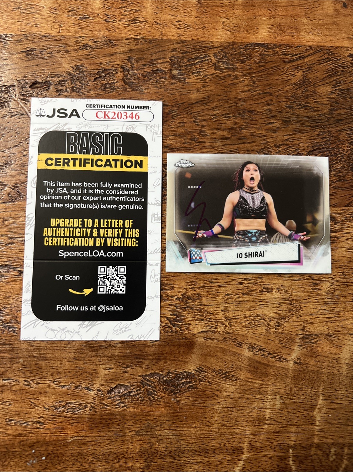 IYO SKY IP Signed Topps Chrome Card JSA Coa Autographed WWE IO Shirai