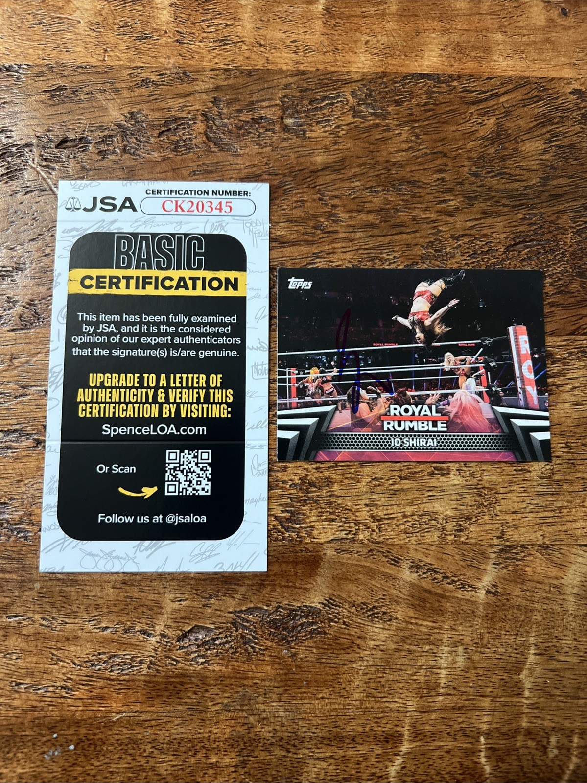IYO SKY IP Signed Topps Card JSA Coa Autographed WWE IO Shirai