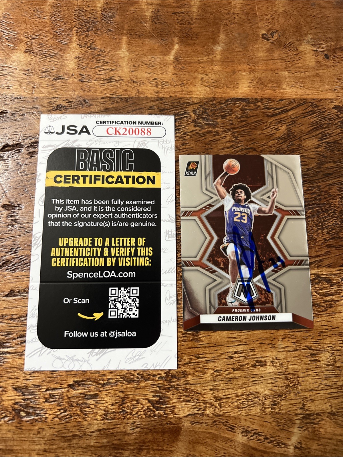 Cameron Johnson IP Signed Panini Mosaic Card JSA Coa Suns Autographed Cam