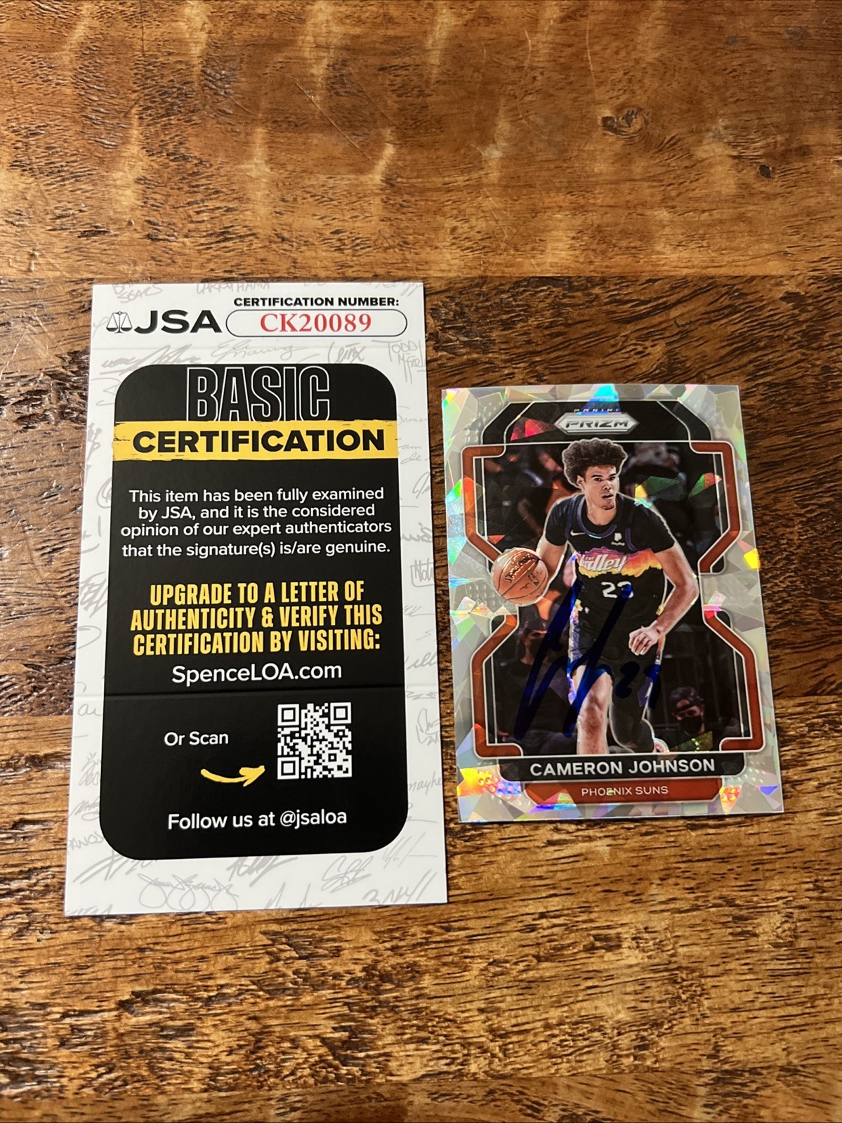 Cameron Johnson IP Signed Panini Prizm Card JSA Coa Suns Autographed Cam