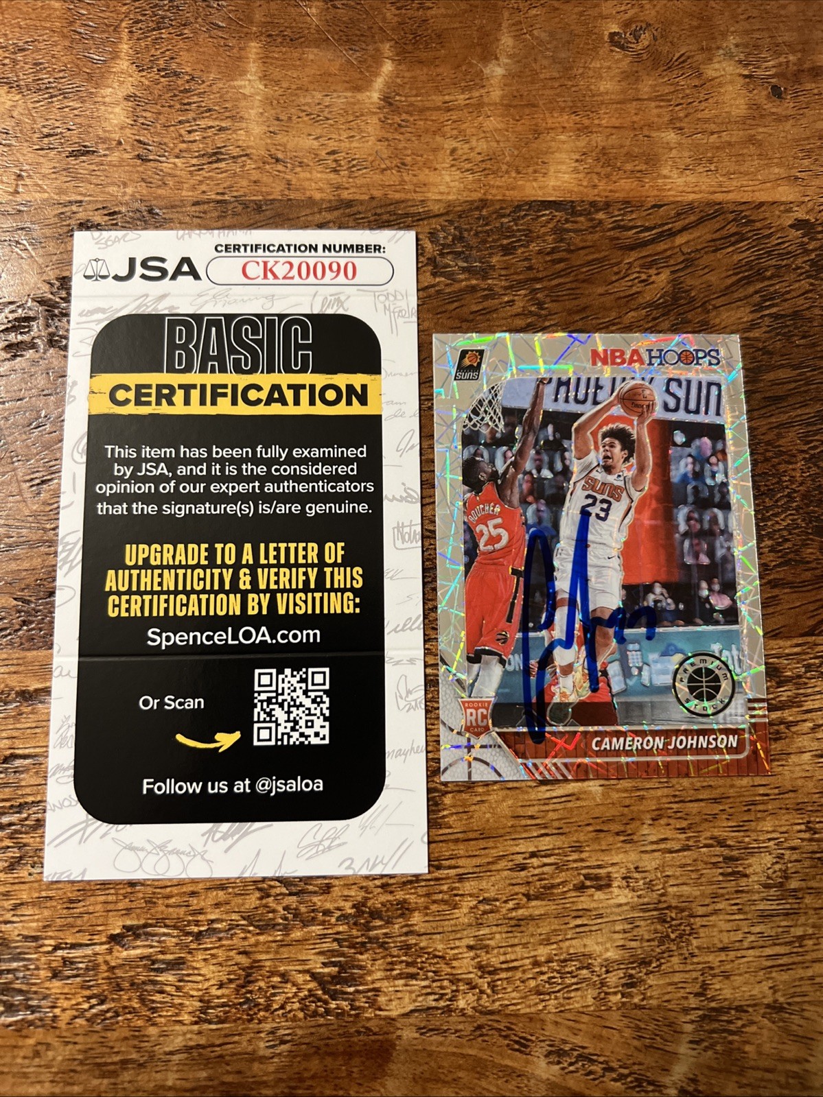 Cameron Johnson IP Signed NBA Hoops Rookie Card JSA Coa Suns Autographed Cam